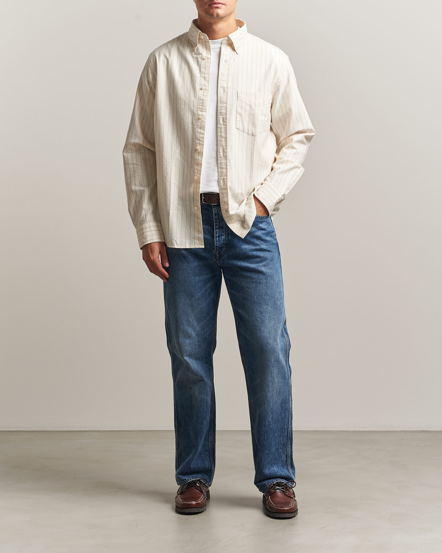 Mies | Kauluspaidat | Gant | Regular Fit Archive Oxford Striped Shirt Cream