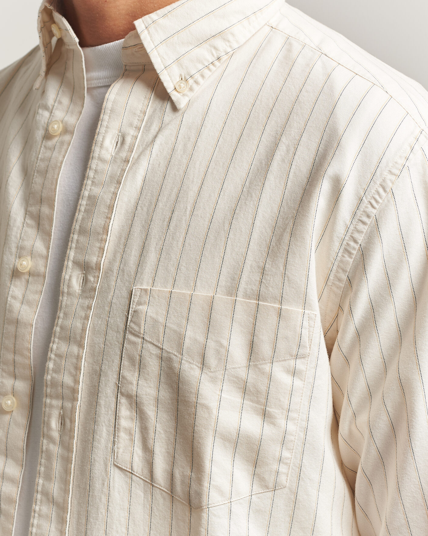 Mies | Kauluspaidat | Gant | Regular Fit Archive Oxford Striped Shirt Cream
