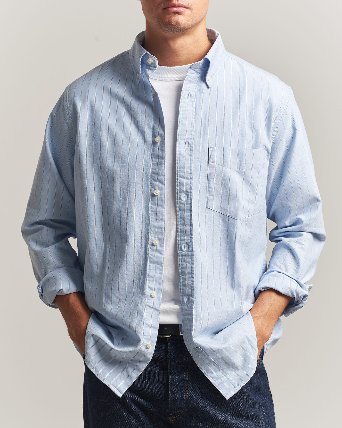 Mies | Kauluspaidat | Gant | Regular Fit Archive Oxford Striped Shirt Clear Sky
