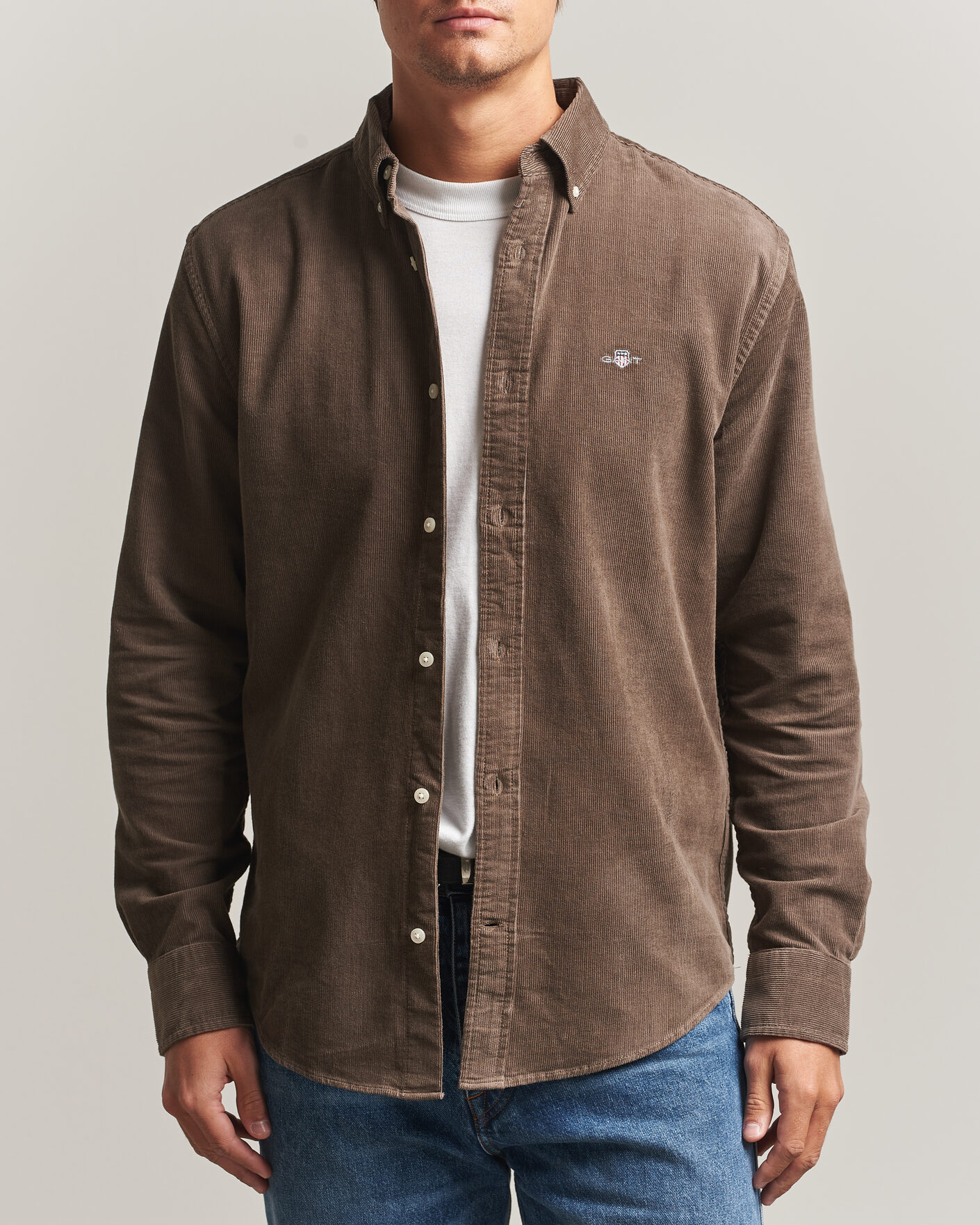 Mies | Kauluspaidat | Gant | Regular Fit Corduroy Shirt Faded Taupe
