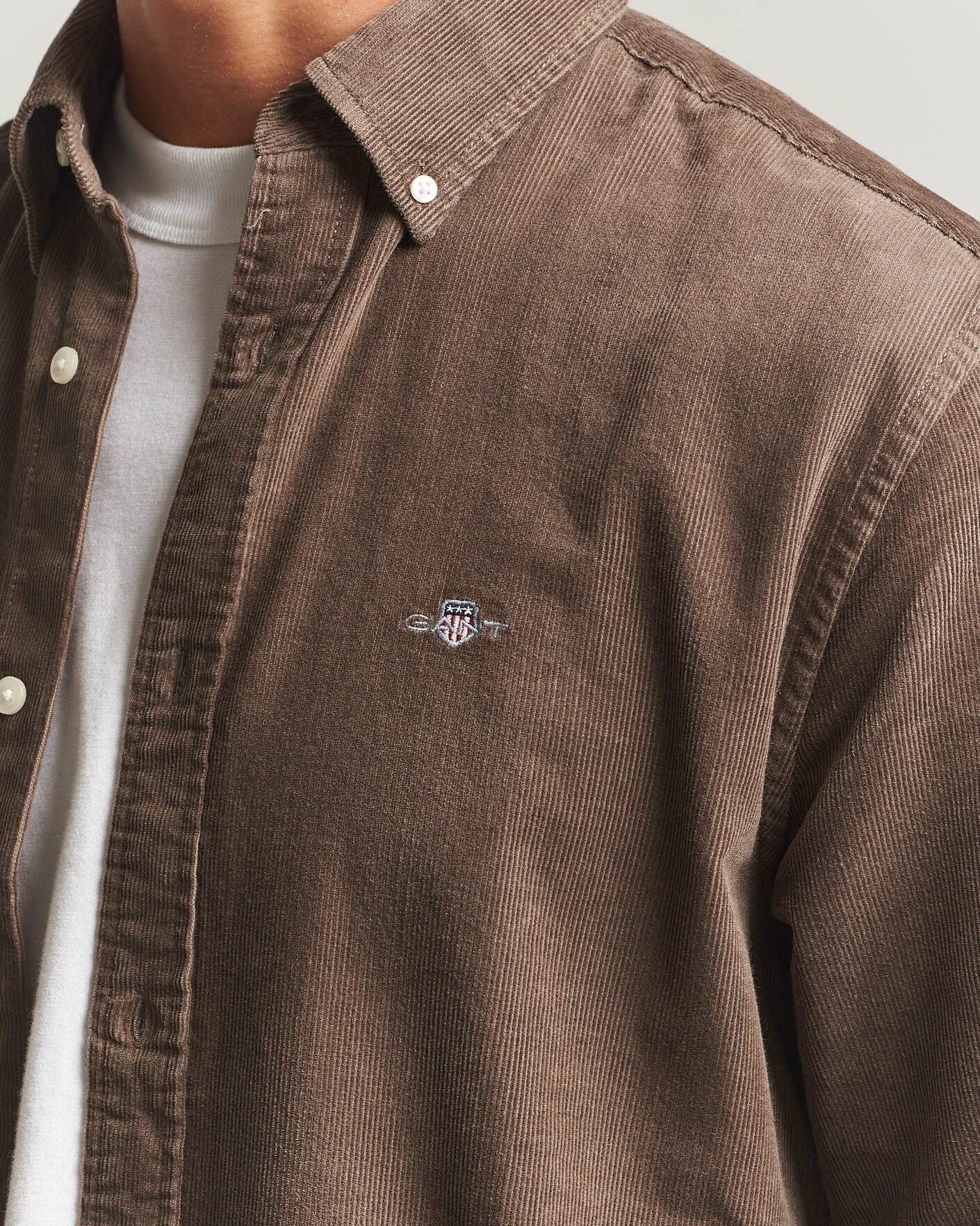 Mies | Kauluspaidat | Gant | Regular Fit Corduroy Shirt Faded Taupe