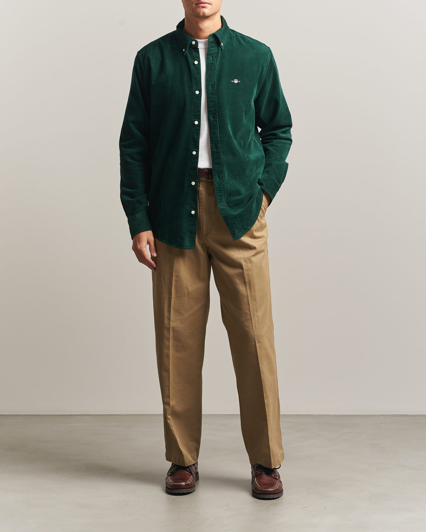 Mies | Kauluspaidat | Gant | Regular Fit Corduroy Shirt Tartan Green