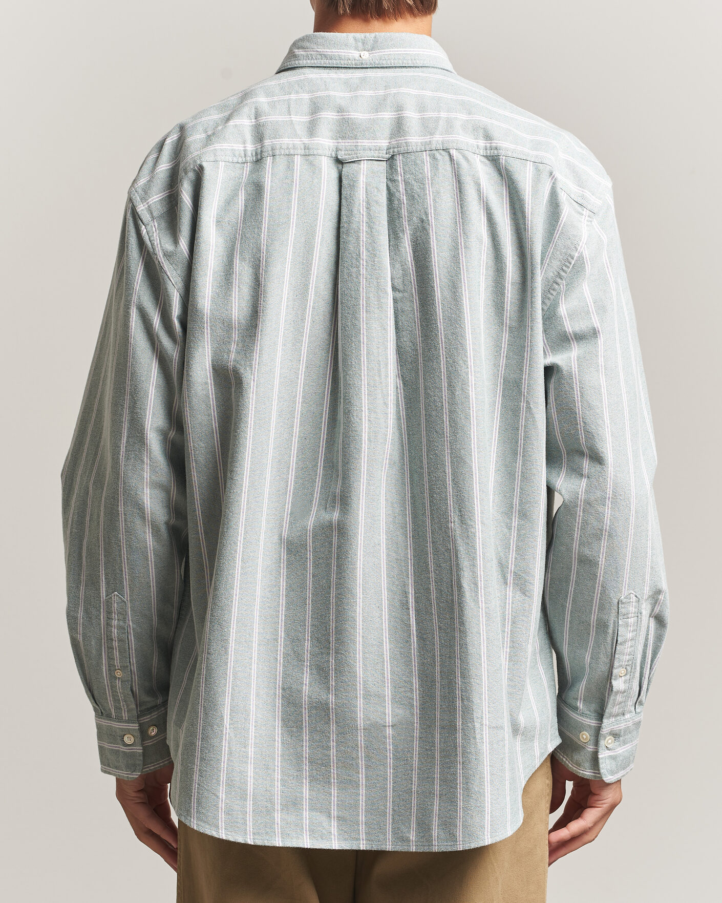 Mies | Kauluspaidat | Gant | Relaxed Fit Brushed Oxford Striped Shirt Dark Emerald