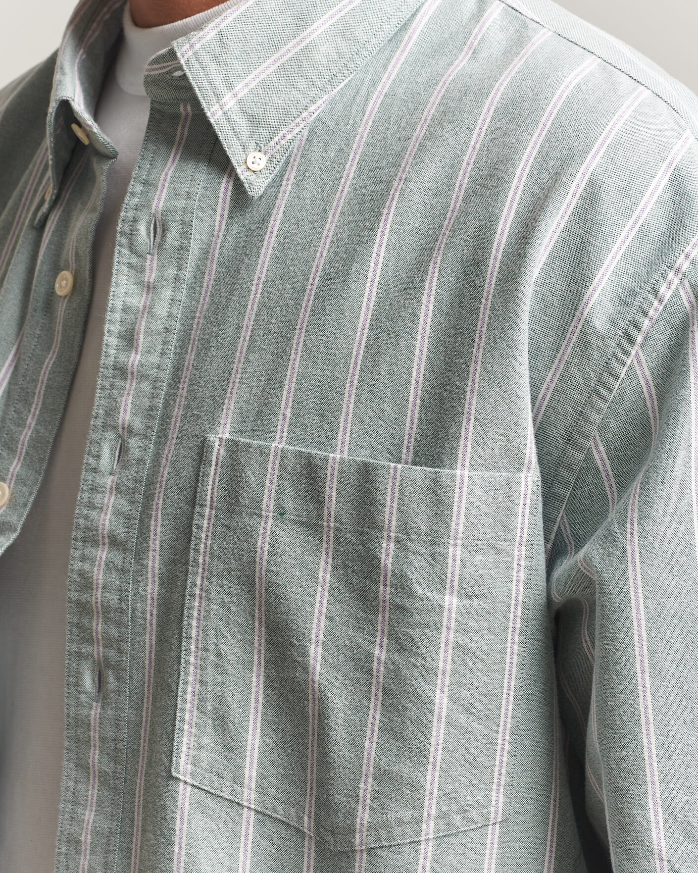 Mies | Kauluspaidat | Gant | Relaxed Fit Brushed Oxford Striped Shirt Dark Emerald