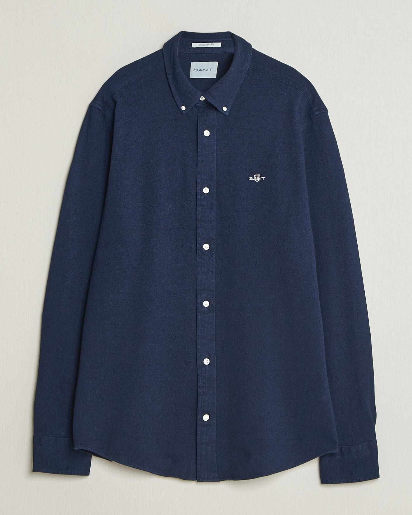 Mies | Kauluspaidat | Gant | Regular Fit Indigo Jersey Pique Shirt Dark Blue