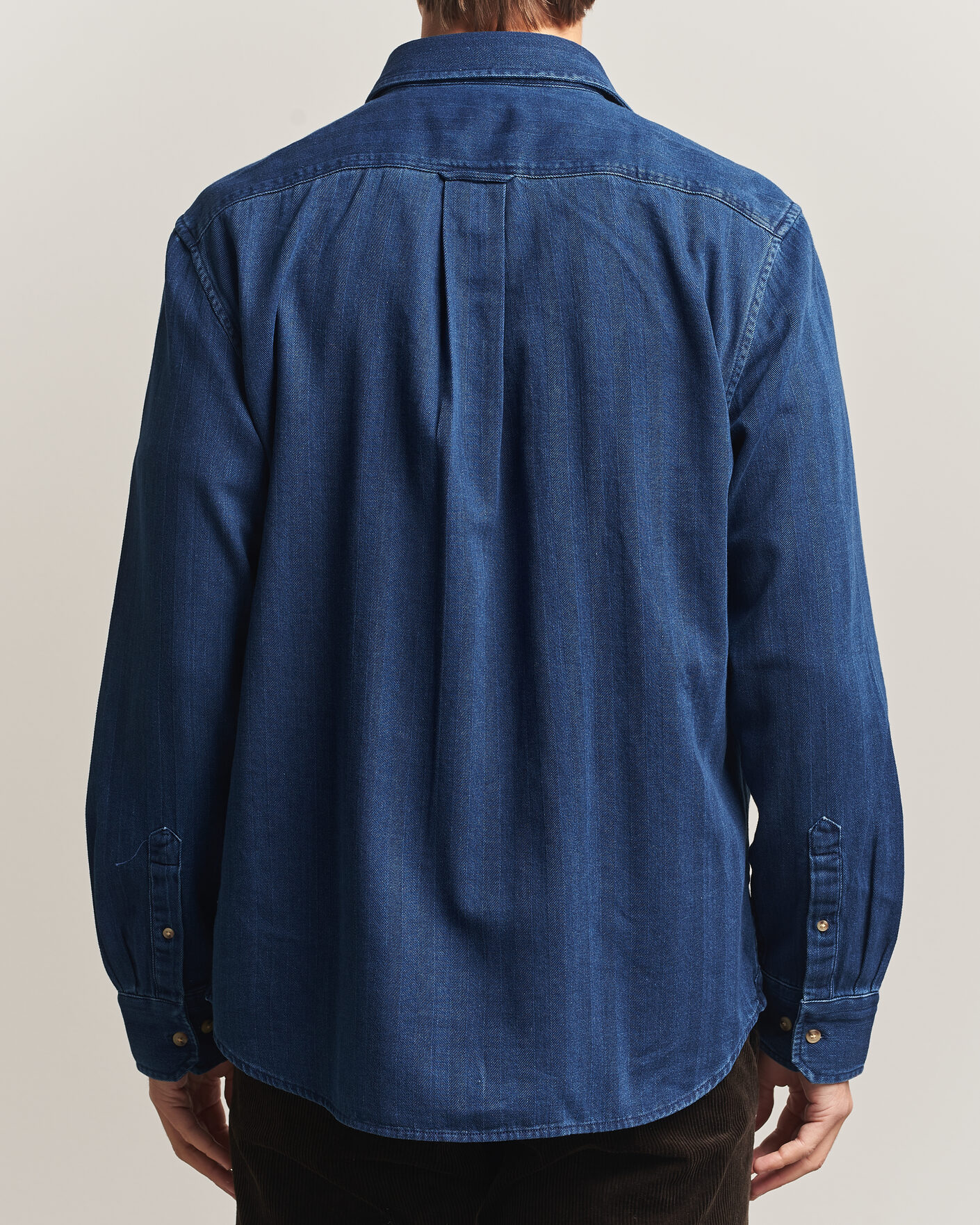 Mies | Kauluspaidat | Gant | Regular Fit Indigo Herringbone Overshirt Mid Blue