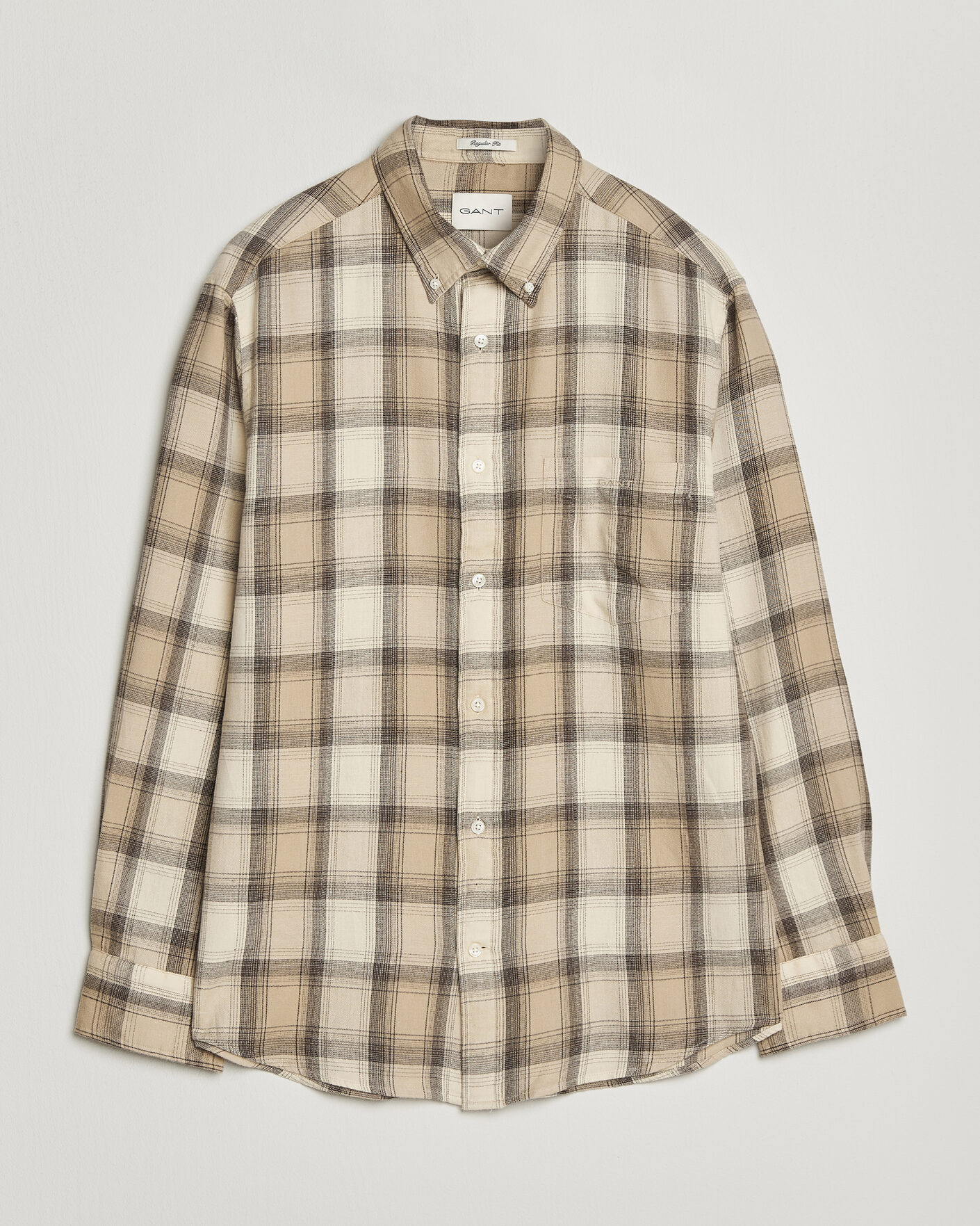 Mies | Kauluspaidat | Gant | Regular Fit Windblown Flannel Checked Shirt Dry Sand