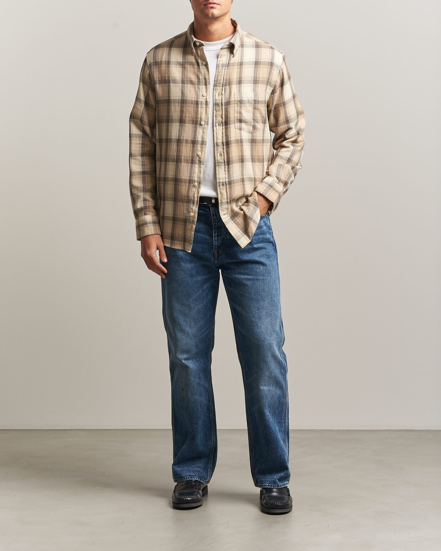 Mies | Kauluspaidat | Gant | Regular Fit Windblown Flannel Checked Shirt Dry Sand