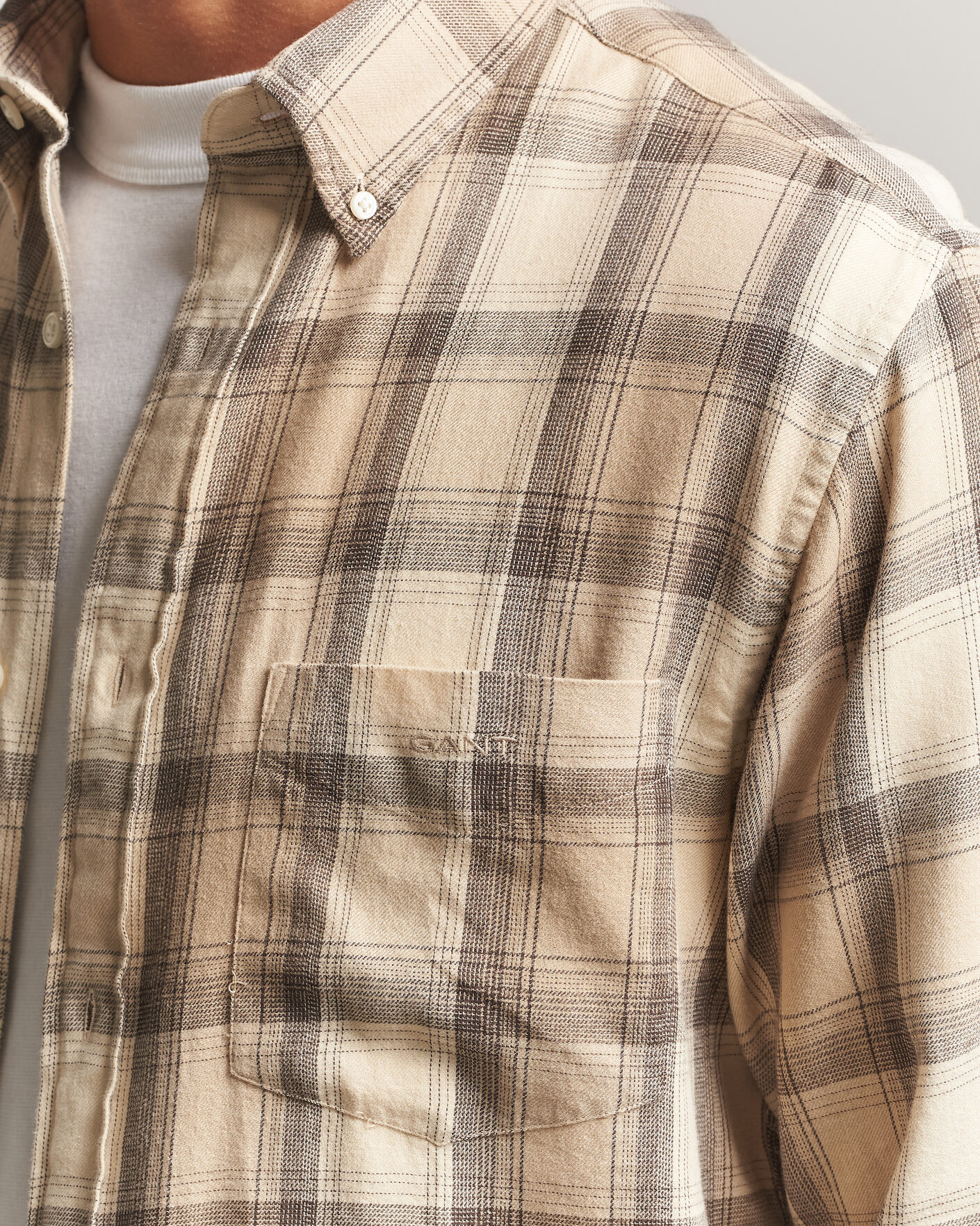 Mies | Kauluspaidat | Gant | Regular Fit Windblown Flannel Checked Shirt Dry Sand