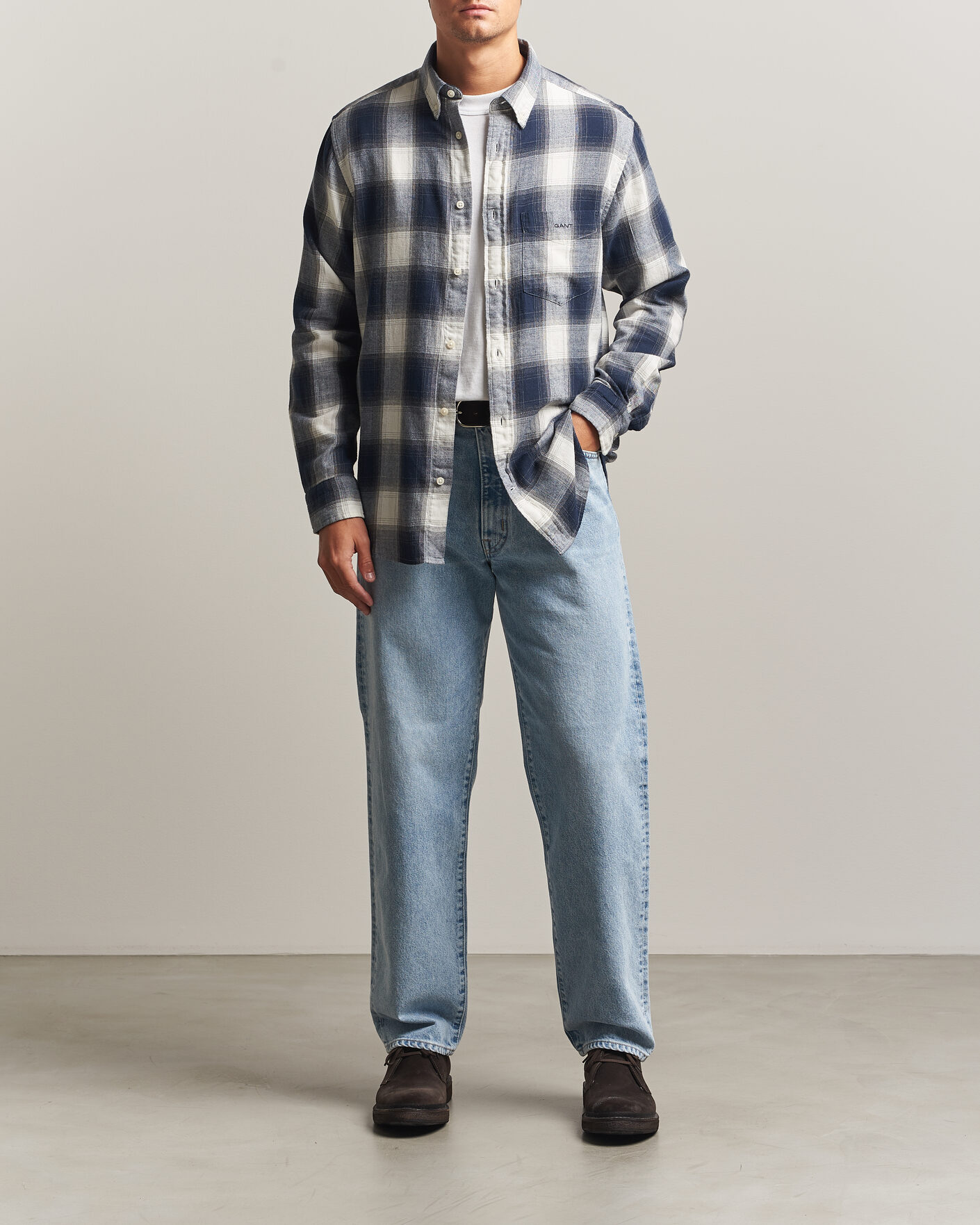 Mies | Kauluspaidat | Gant | Regular Fit Windblown Flannel Checked Shirt Evening Blue