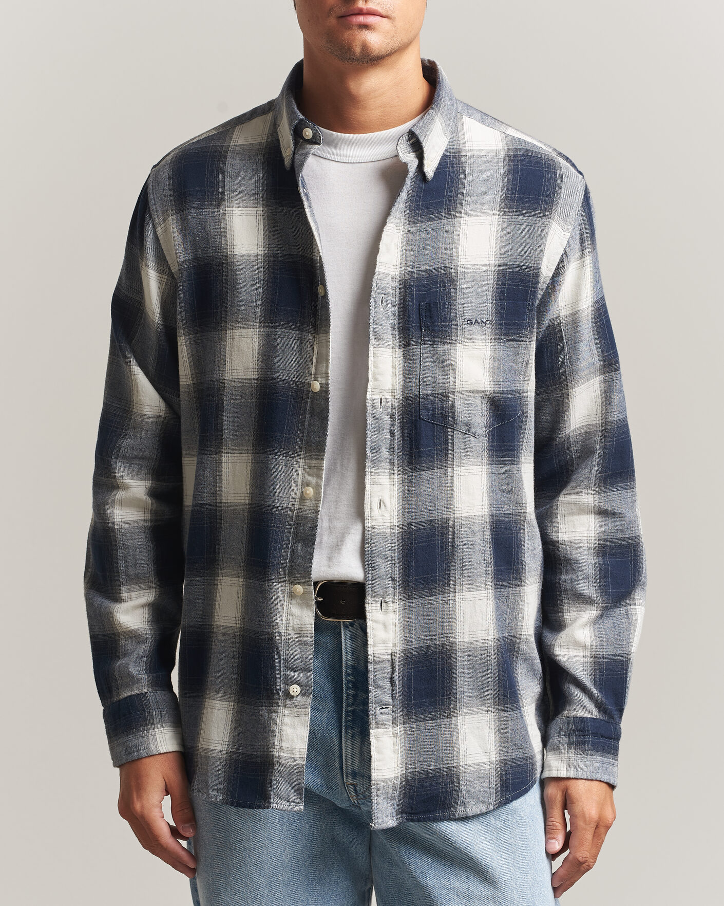 Mies | Kauluspaidat | Gant | Regular Fit Windblown Flannel Checked Shirt Evening Blue