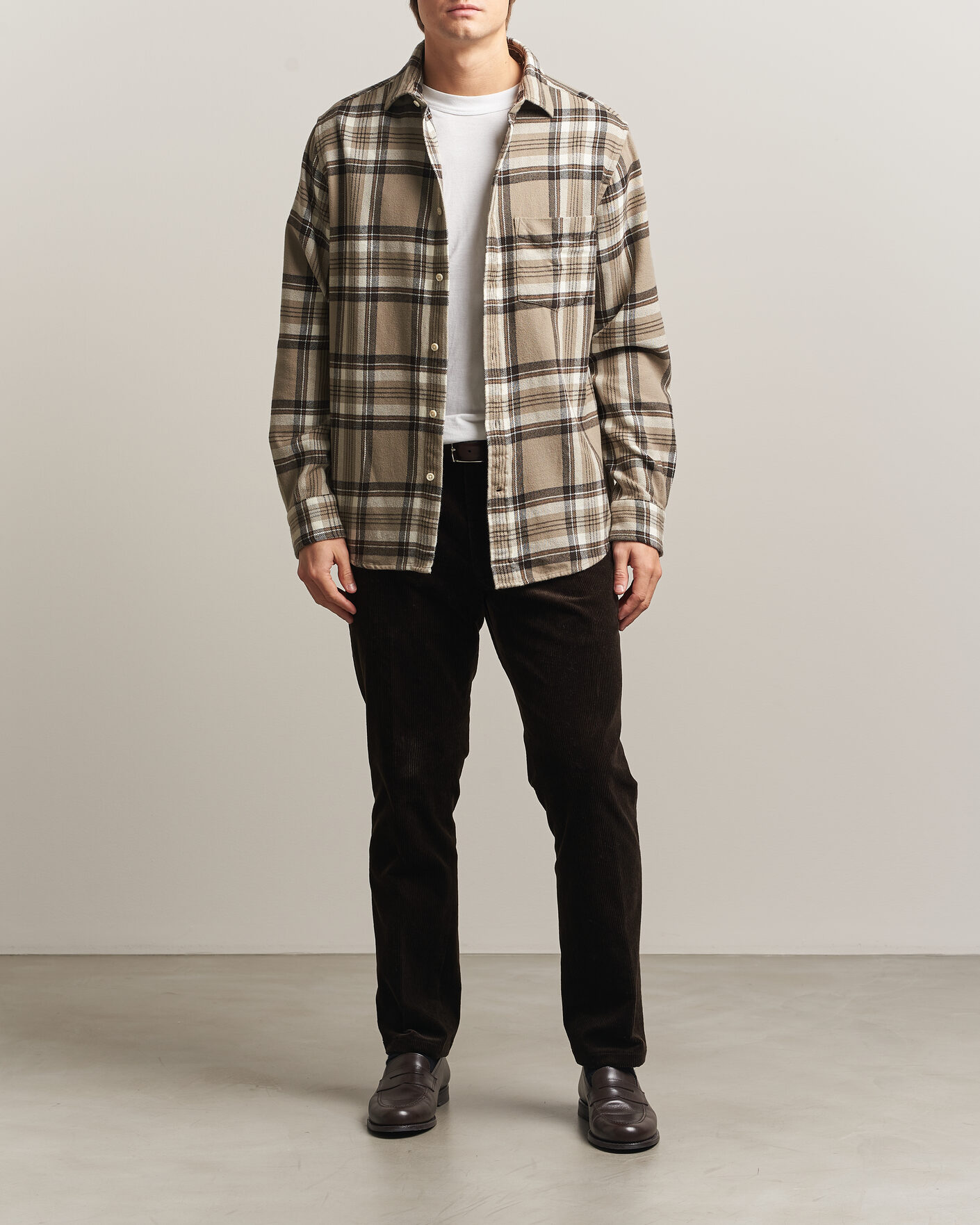 Mies | Kauluspaidat | Gant | Regular Fit Flannel Checked Overshirt Mist Taupe