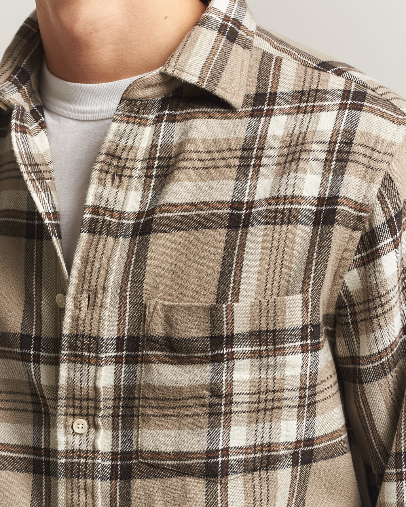 Mies | Kauluspaidat | Gant | Regular Fit Flannel Checked Overshirt Mist Taupe