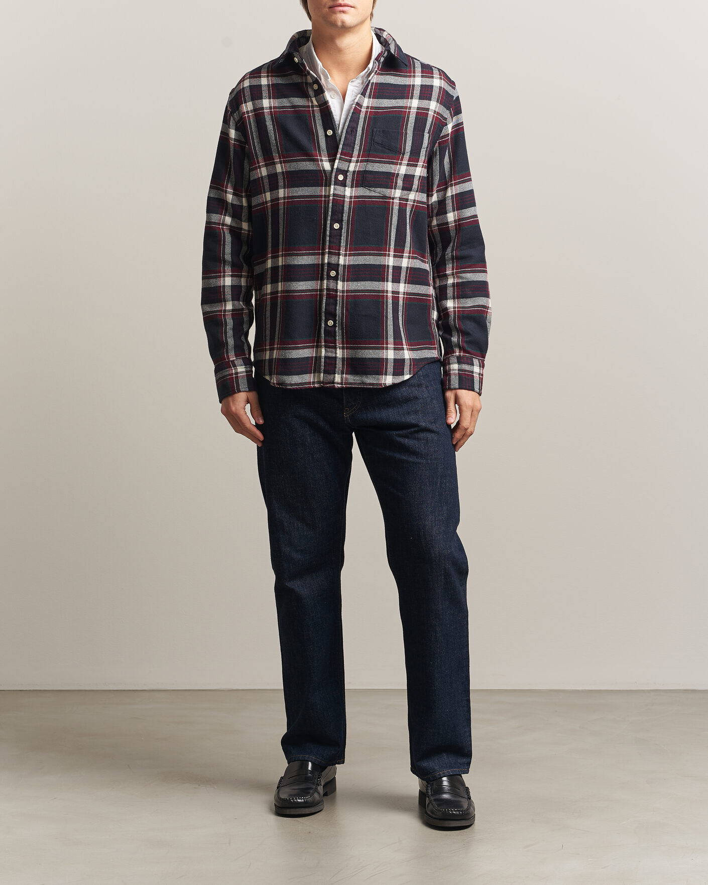 Mies | Kauluspaidat | Gant | Regular Fit Flannel Checked Overshirt Evening Blue