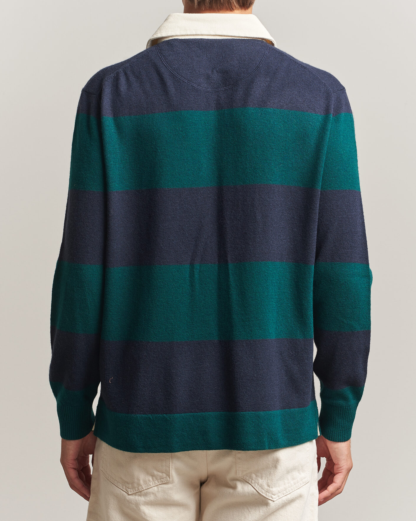 Mies | Puserot | Gant | Lambswool Barstriped Rugger Dark Emerald