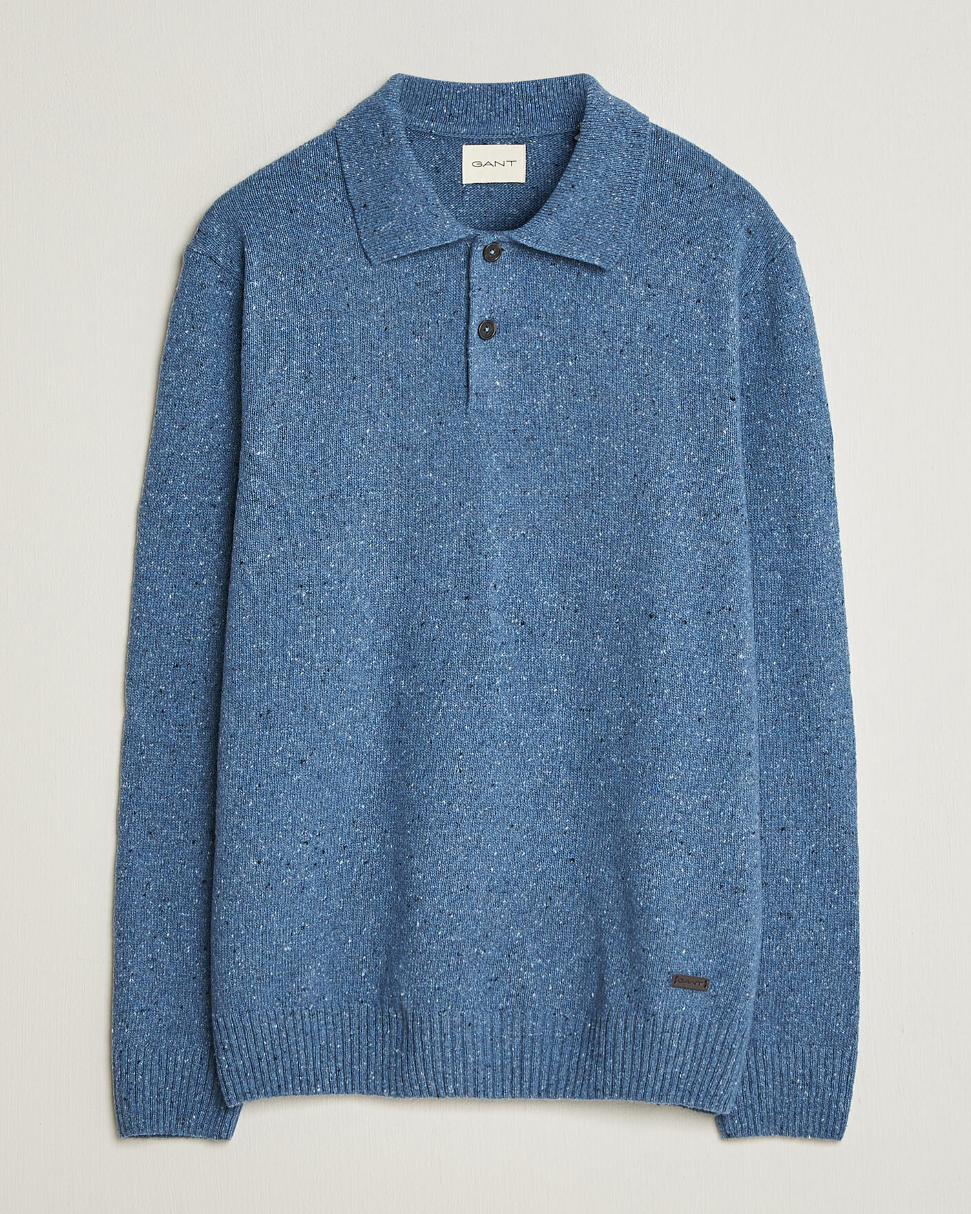 Mies | Puserot | Gant | Neps Wool Polo Blue Horizon