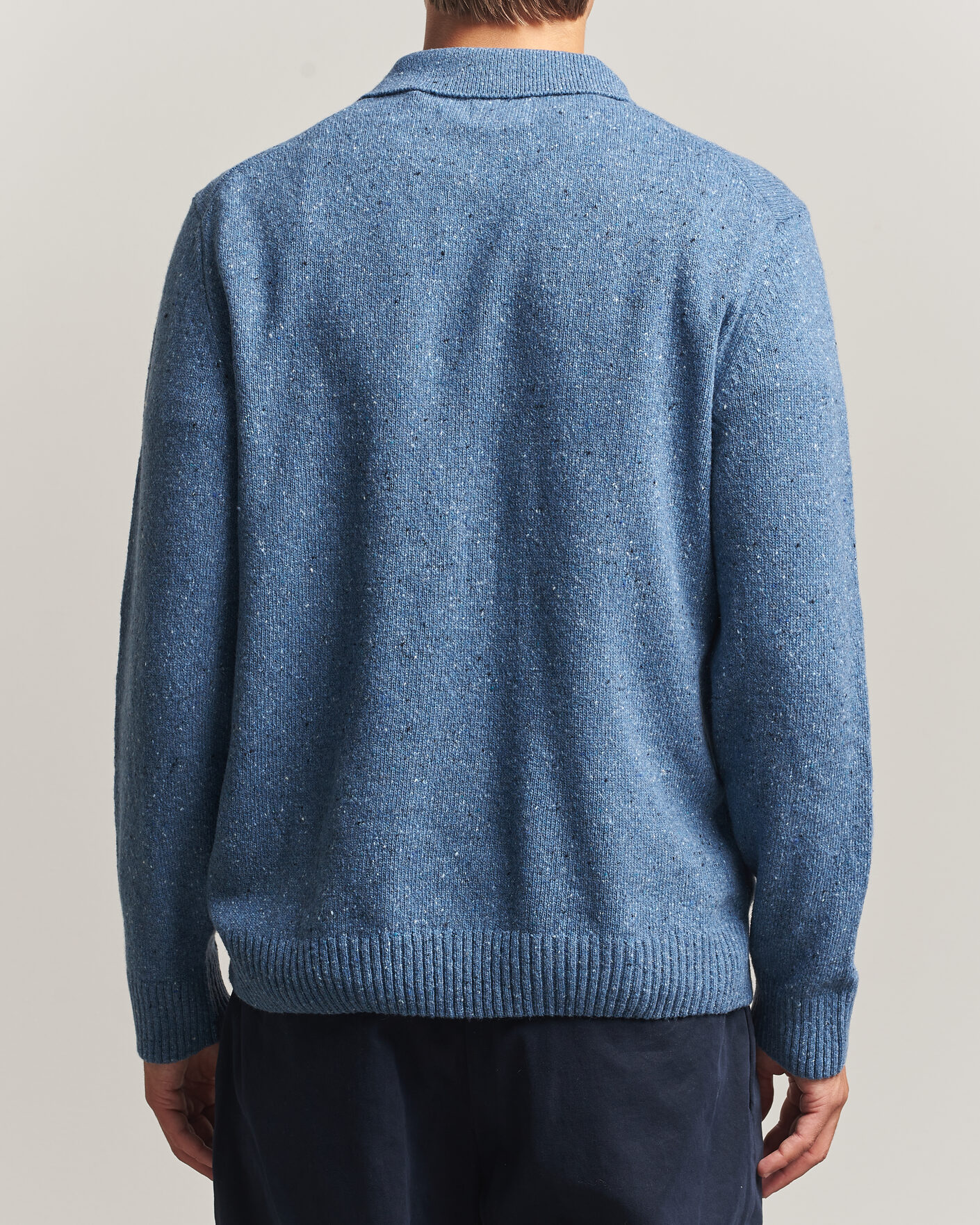 Mies | Puserot | Gant | Neps Wool Polo Blue Horizon