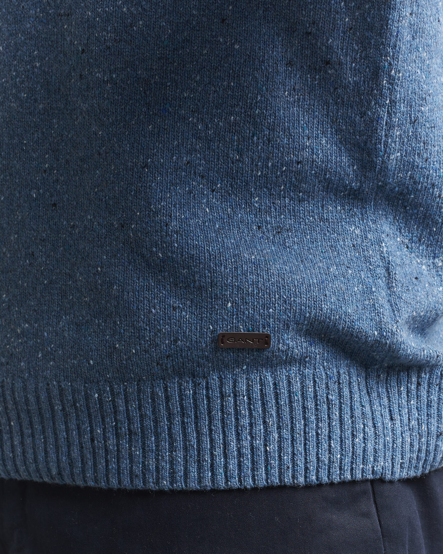 Mies | Puserot | Gant | Neps Wool Polo Blue Horizon
