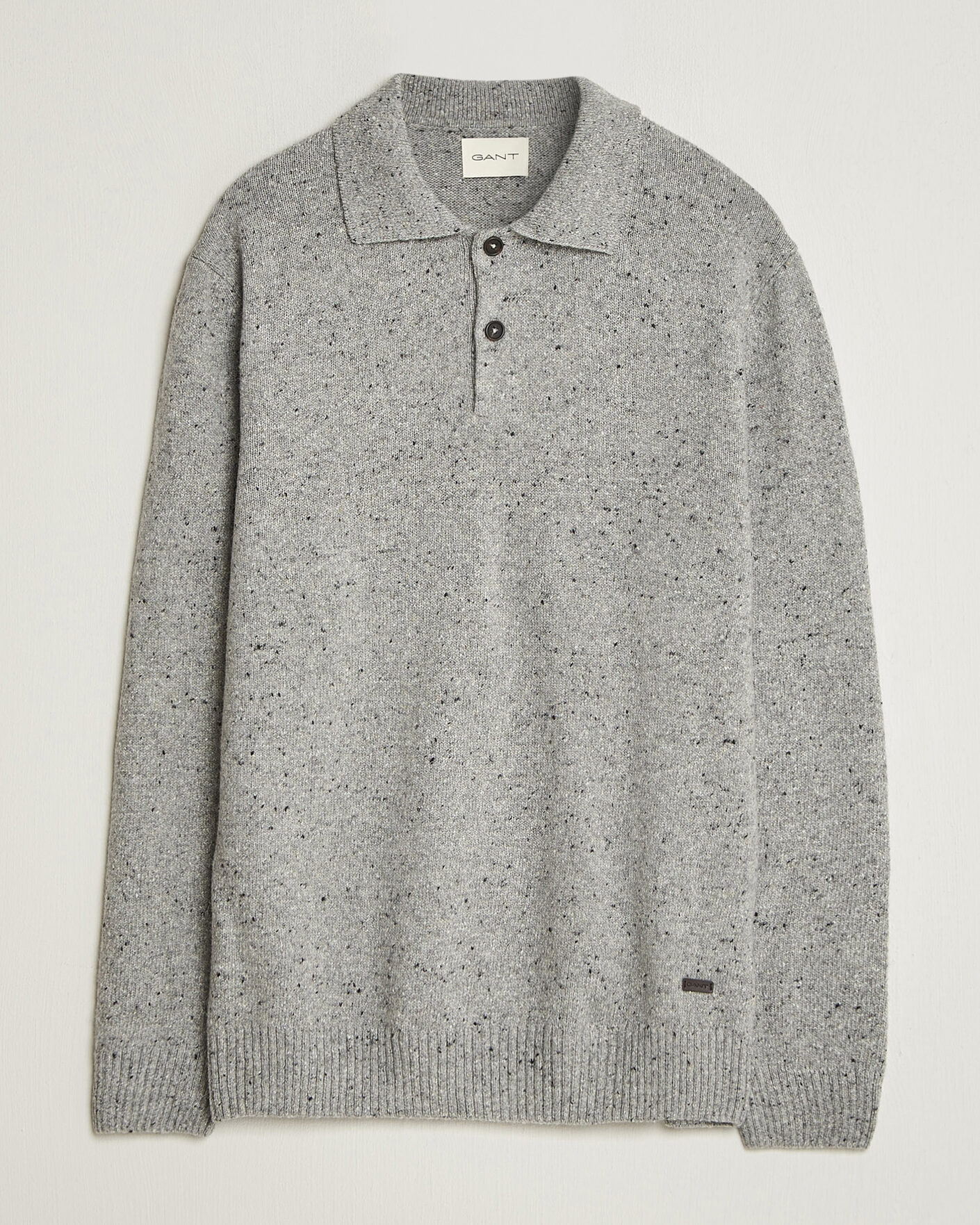Mies | Puserot | Gant | Neps Wool Polo Grey Melange