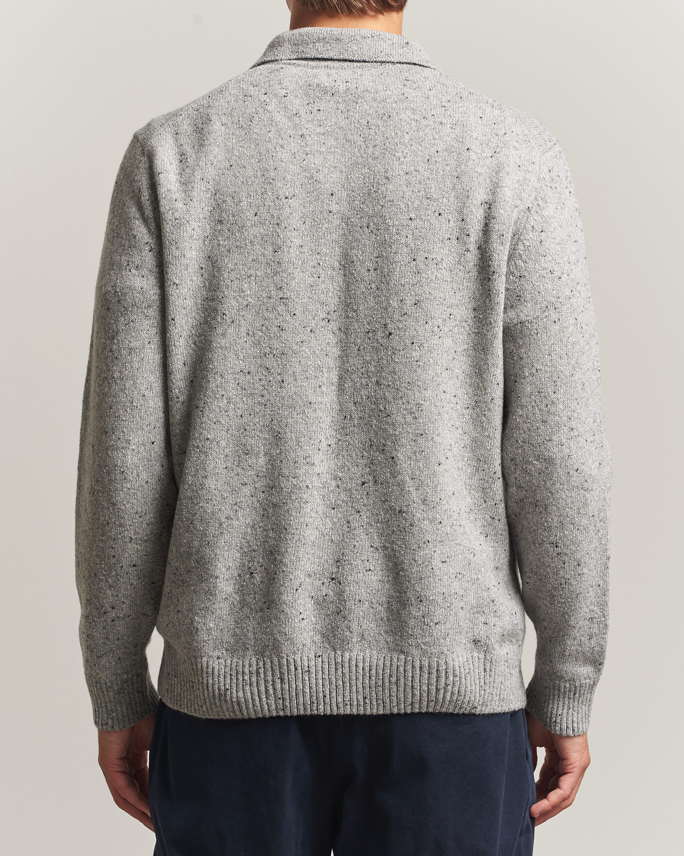 Mies | Puserot | Gant | Neps Wool Polo Grey Melange