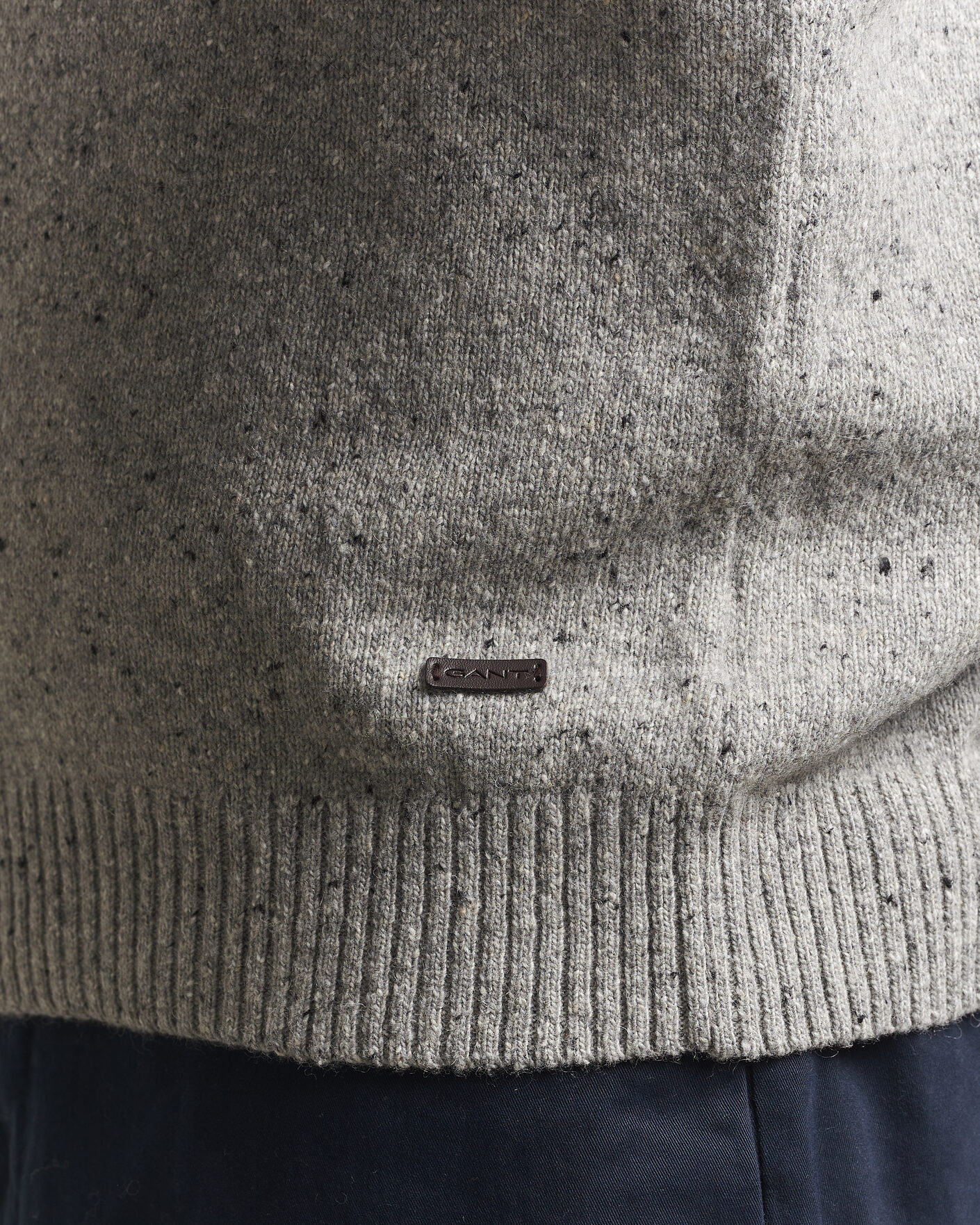 Mies | Puserot | Gant | Neps Wool Polo Grey Melange