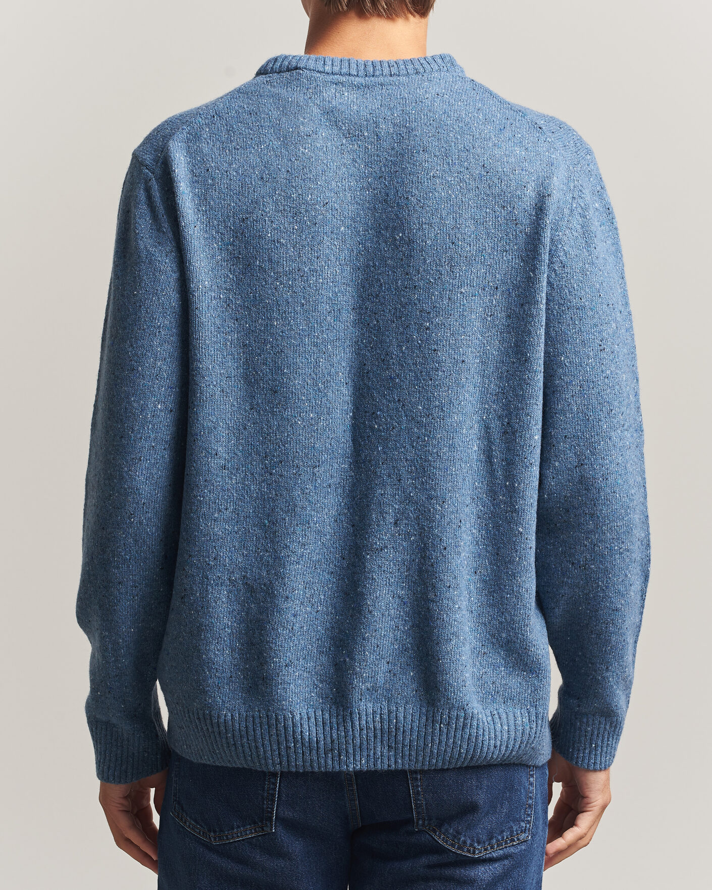 Mies | Puserot | Gant | Neps Wool Crew Neck Sweater Blue Horizon