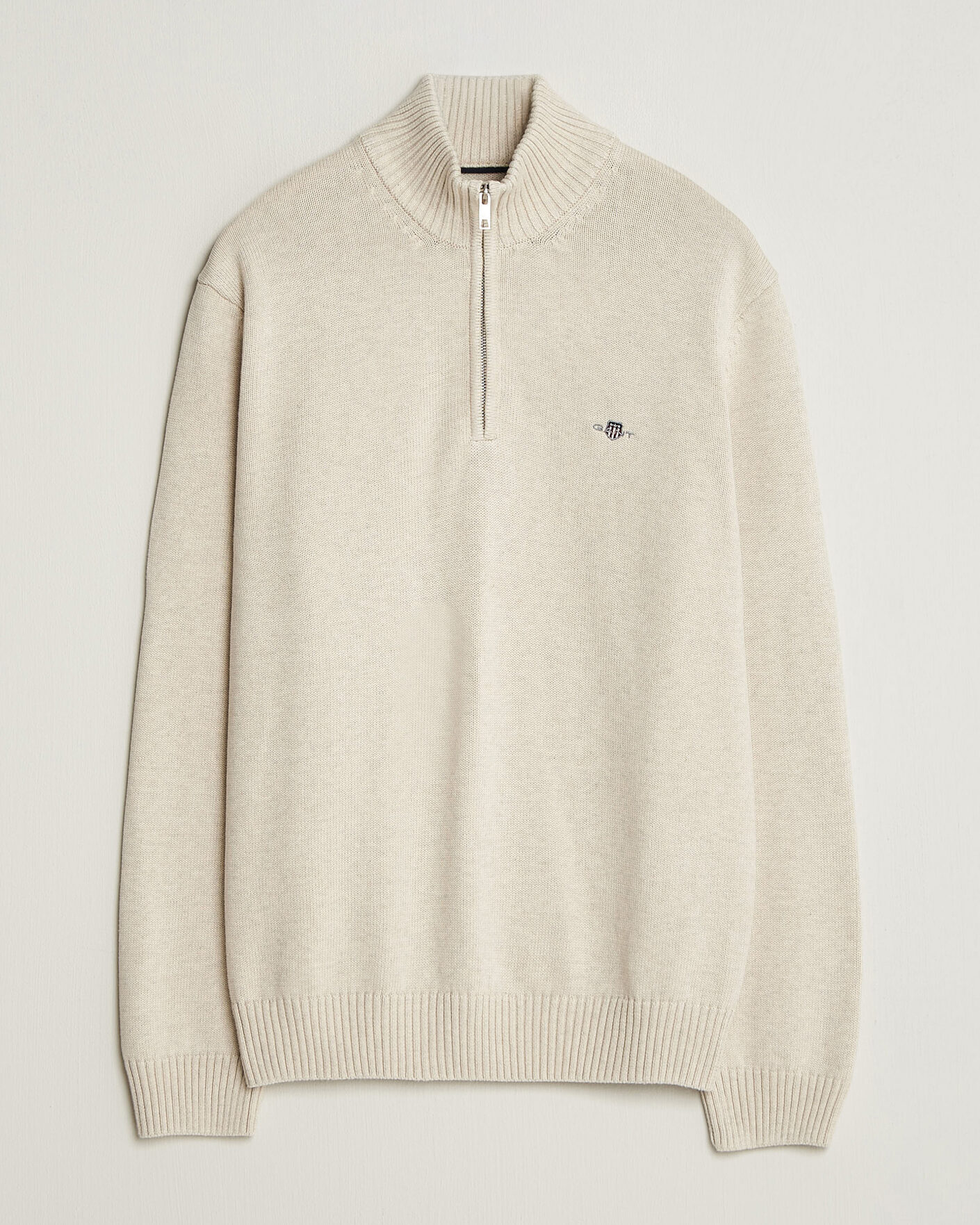 Mies | Puserot | Gant | Casual Cotton Half Zip Seed Melange