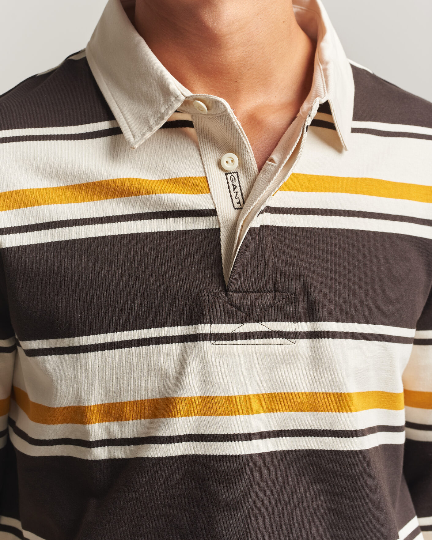Mies | Puserot | Gant | Striped Heavy Rugger Charred Wood Brown
