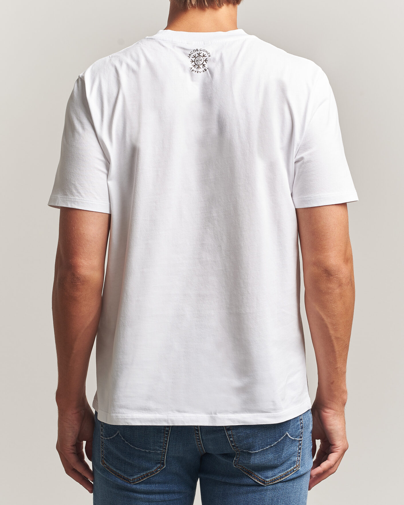 Mies | T-paidat | Jacob Cohën | Apres Ski Printed T-Shirt White
