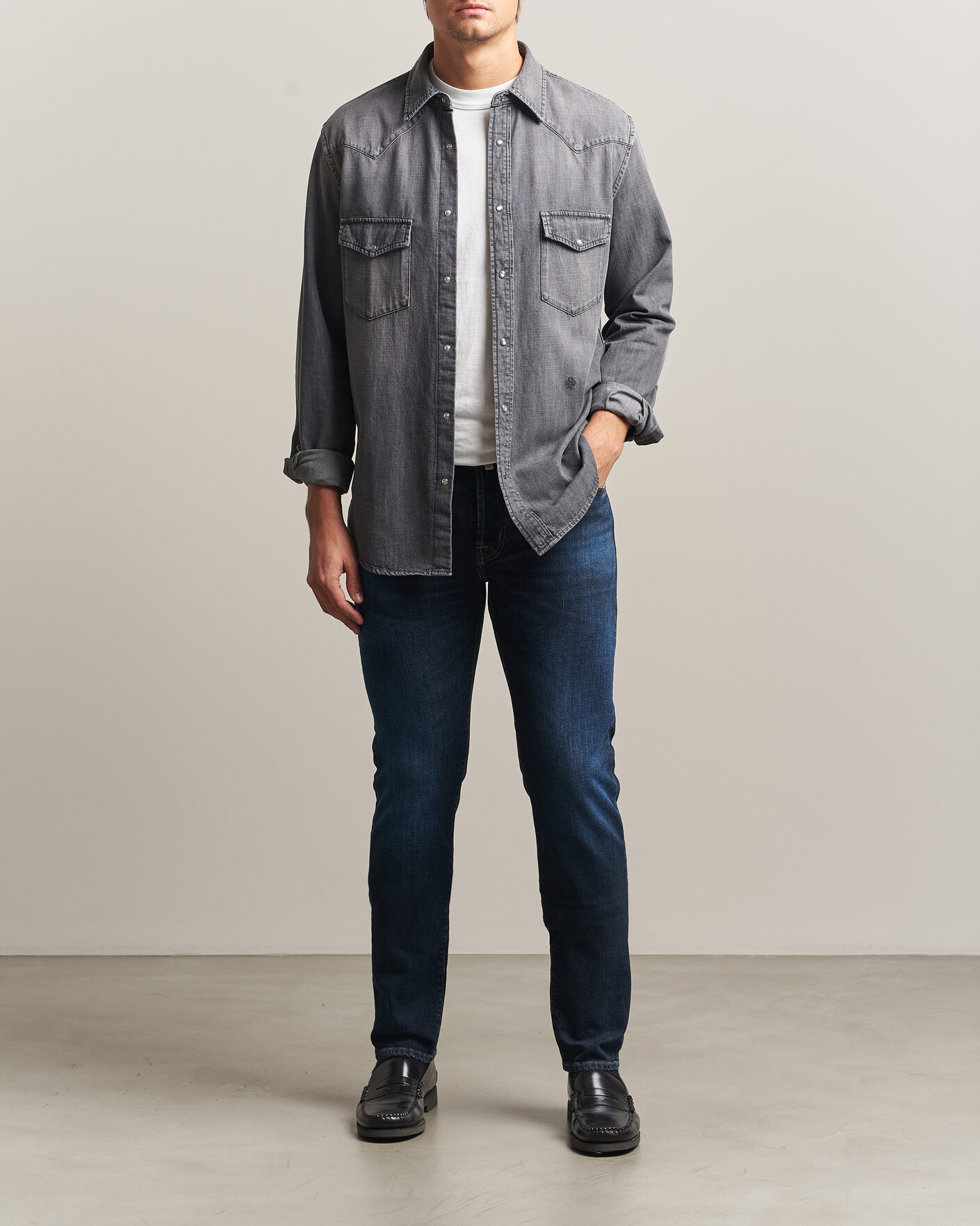 Mies | Farkut | Jacob Cohën | Bard Slim Fit Apres Ski Patch Stretch Jeans Blue