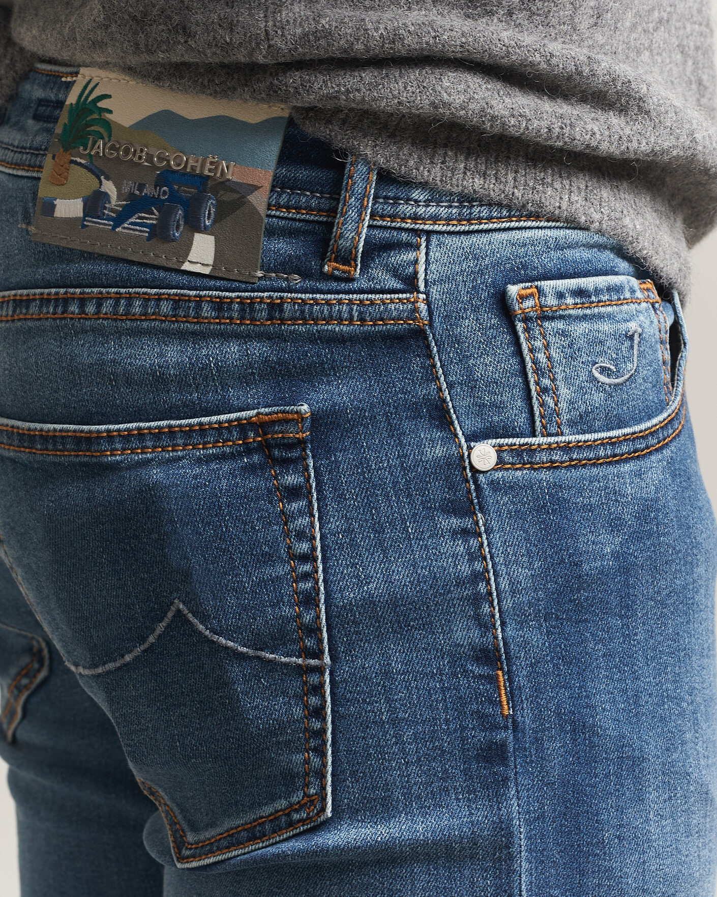 Mies | Farkut | Jacob Cohën | Nick F1 Slim Fit Stretch Jeans Light Blue