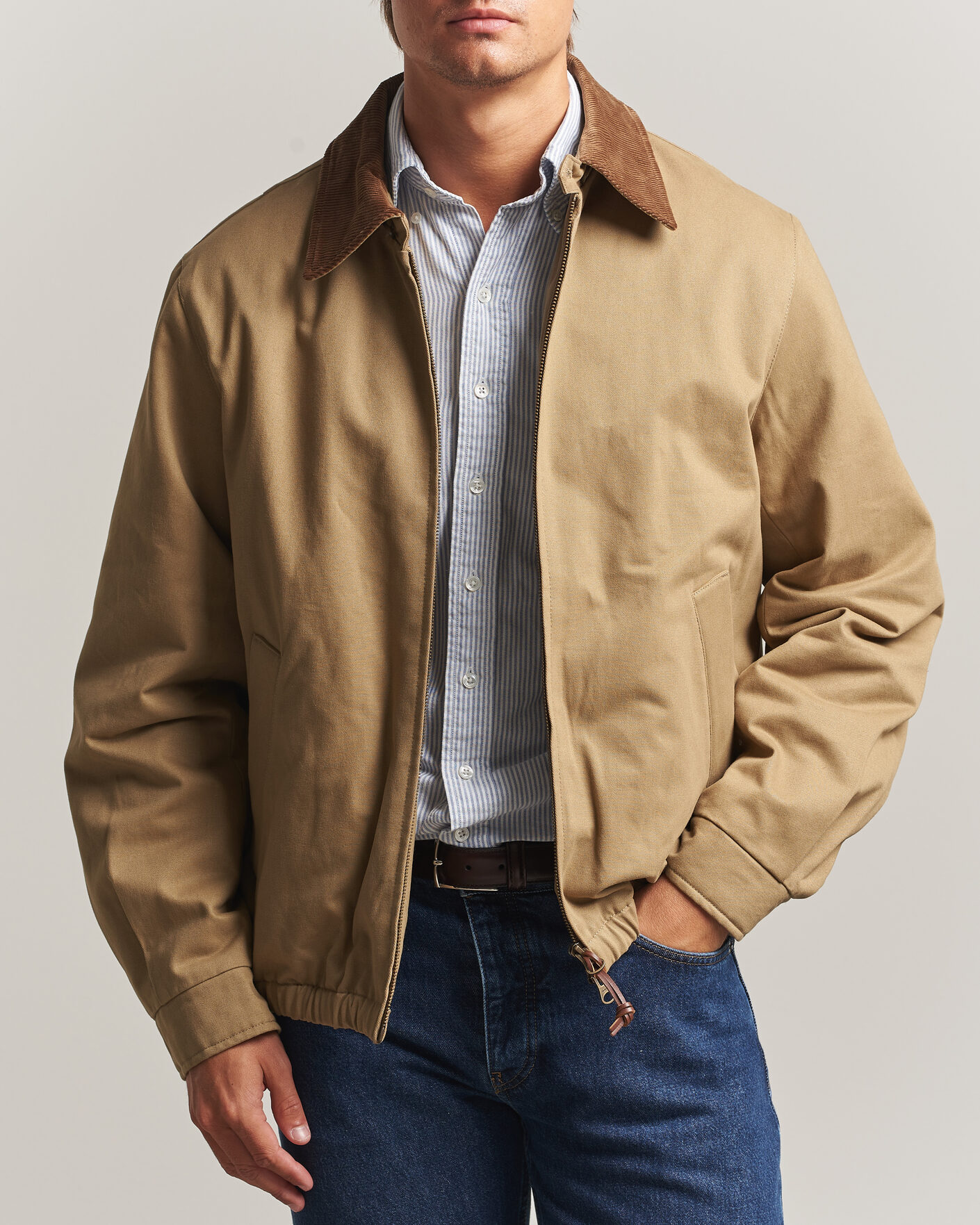 Mies | Takit | Gant | Moleskin Harrington Jacket Light Taupe