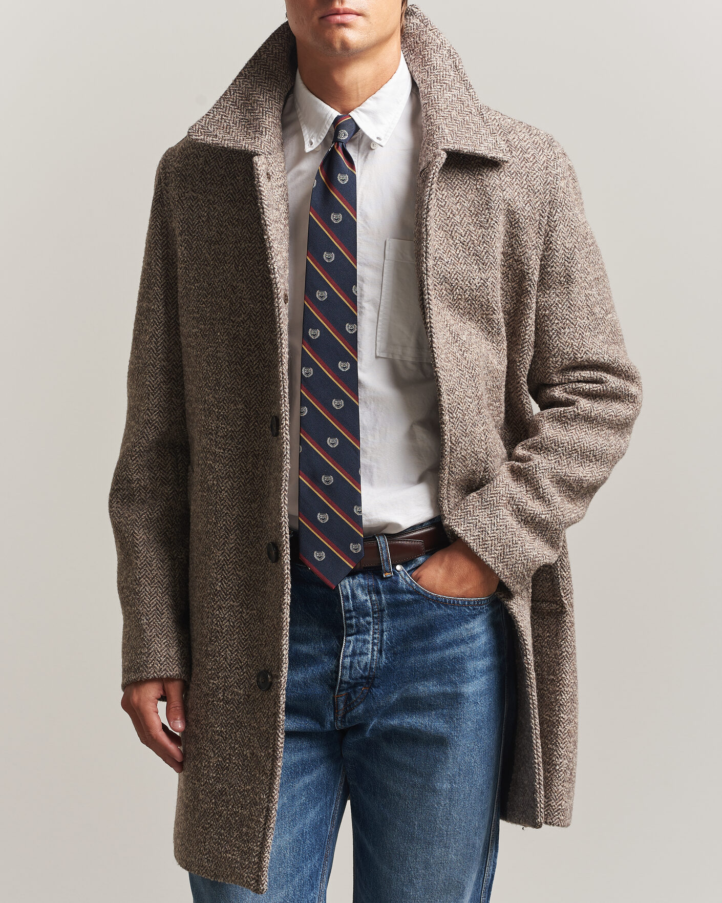 Mies | Takit | Gant | Wool Car Coat Mist Taupe