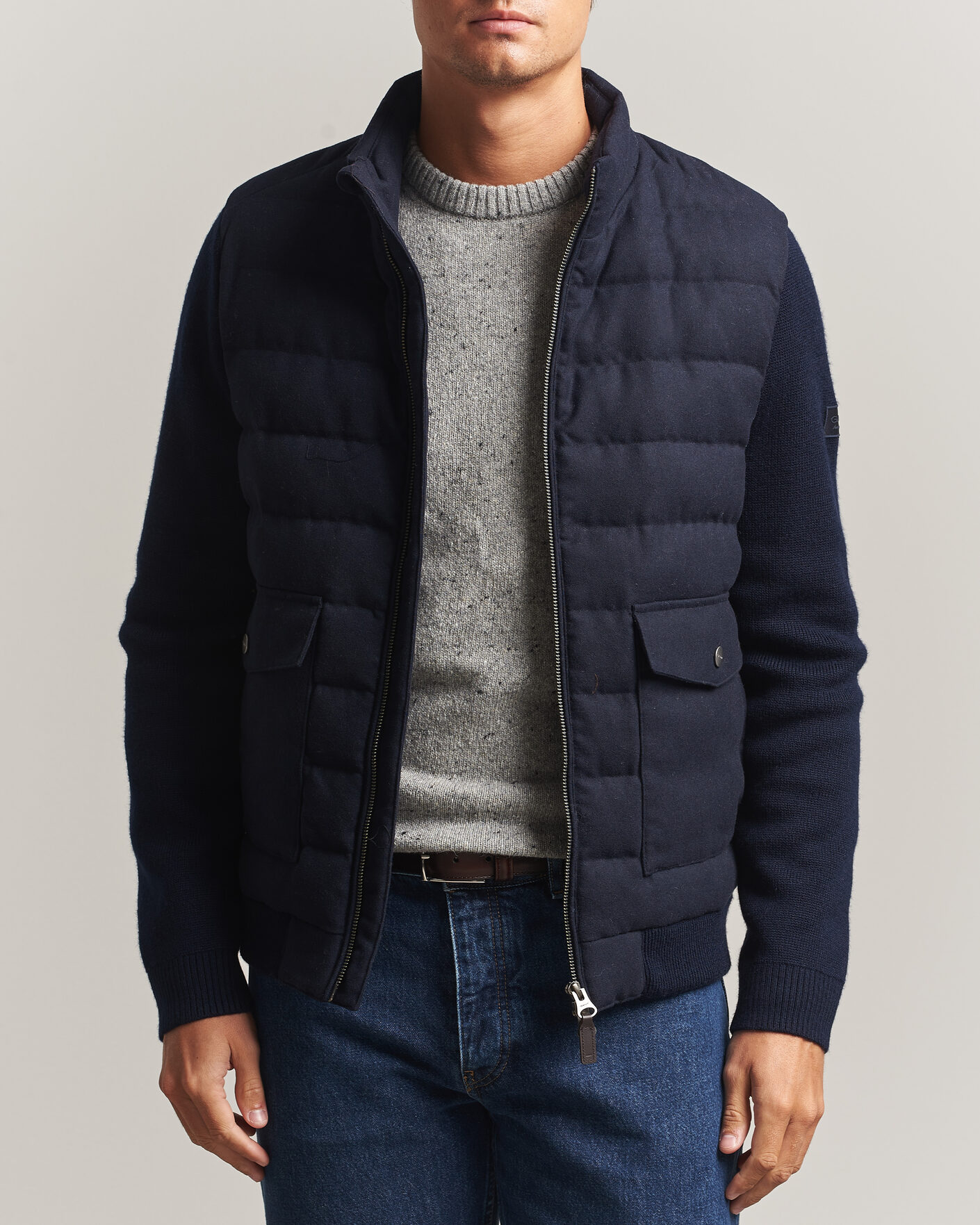 Mies | Takit | Gant | Padded Hybrid Flannel Jacket Evening Blue