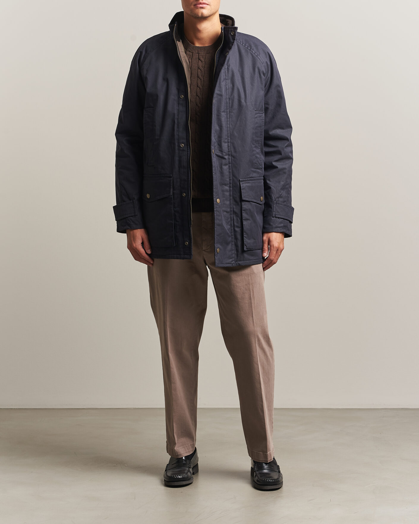 Mies | Takit | Gant | Waxed Double Decker Jacket Evening Blue