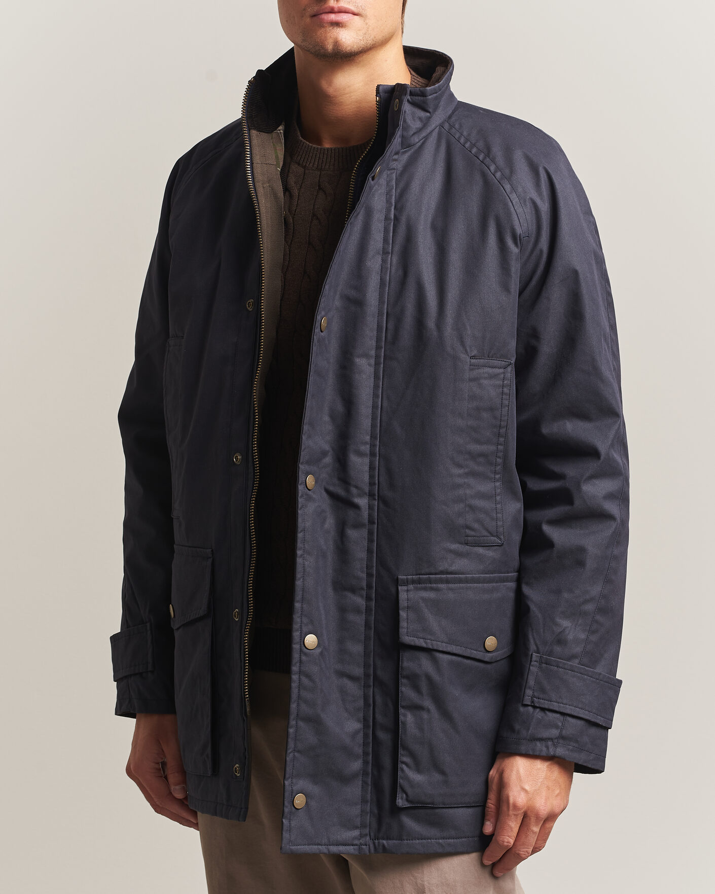 Mies | Takit | Gant | Waxed Double Decker Jacket Evening Blue