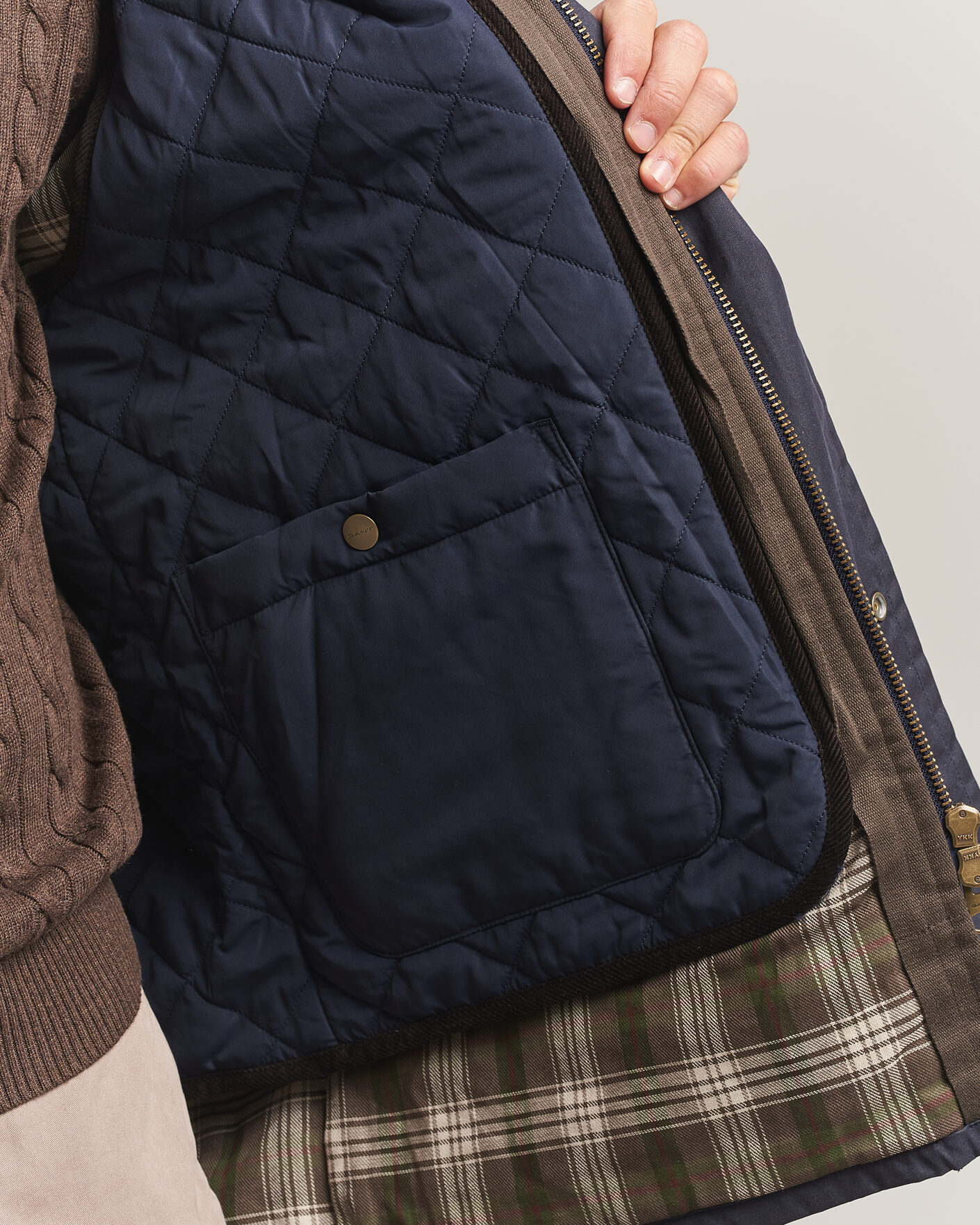 Mies | Takit | Gant | Waxed Double Decker Jacket Evening Blue