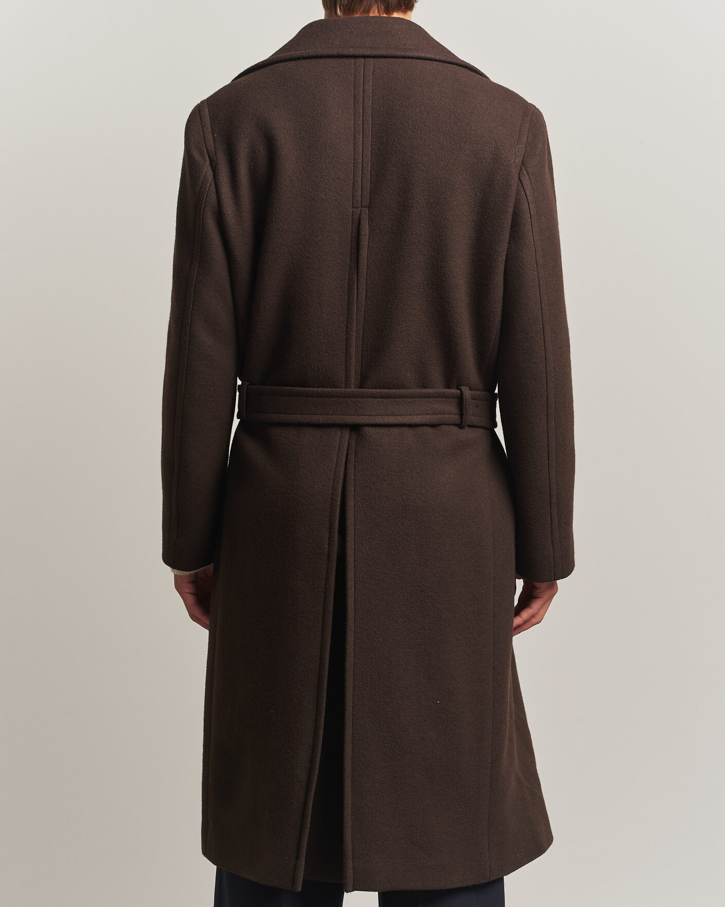 Mies | Takit | Gant | Wool Double Breasted Belted Coat Black Brown