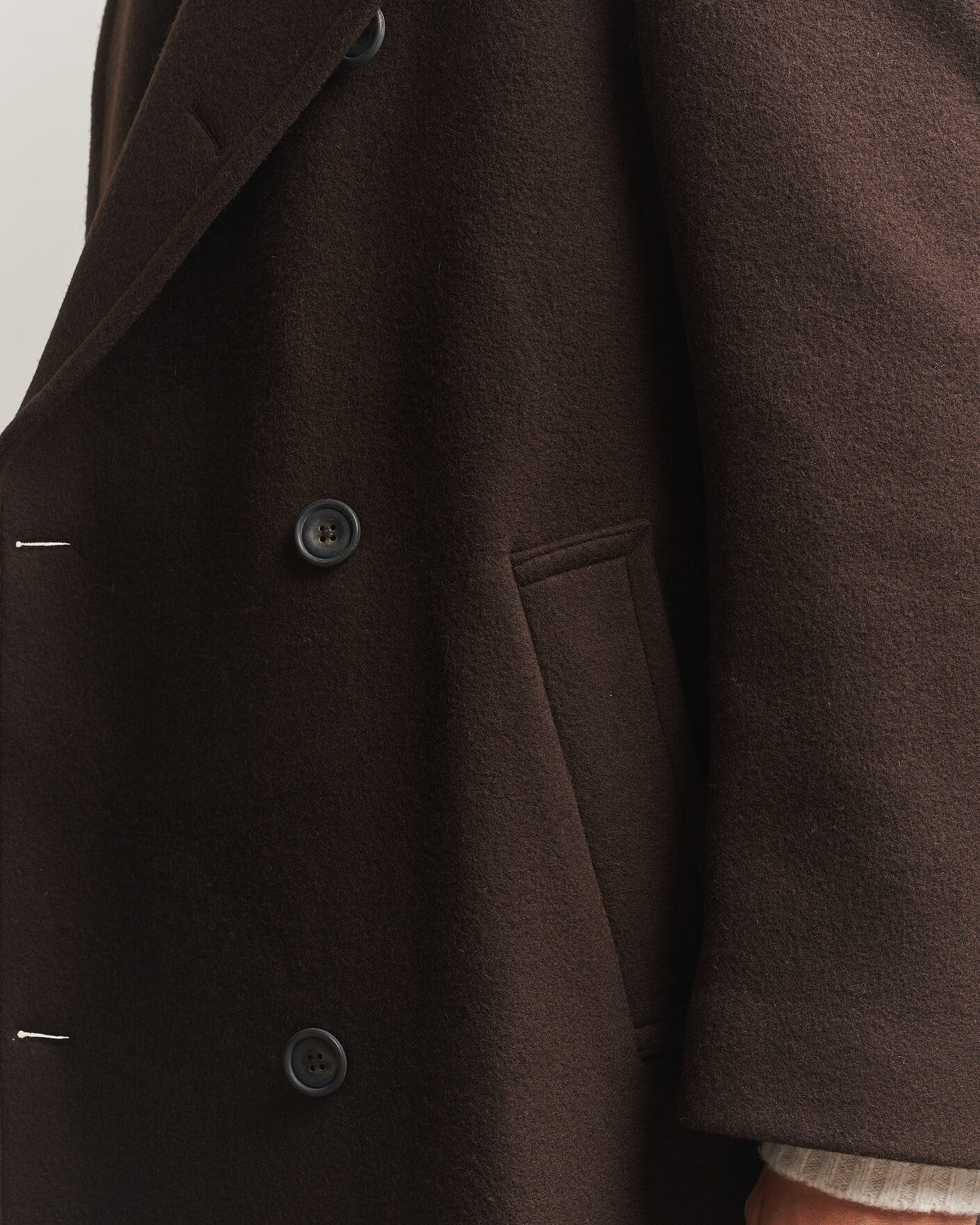 Mies | Takit | Gant | Wool Double Breasted Belted Coat Black Brown