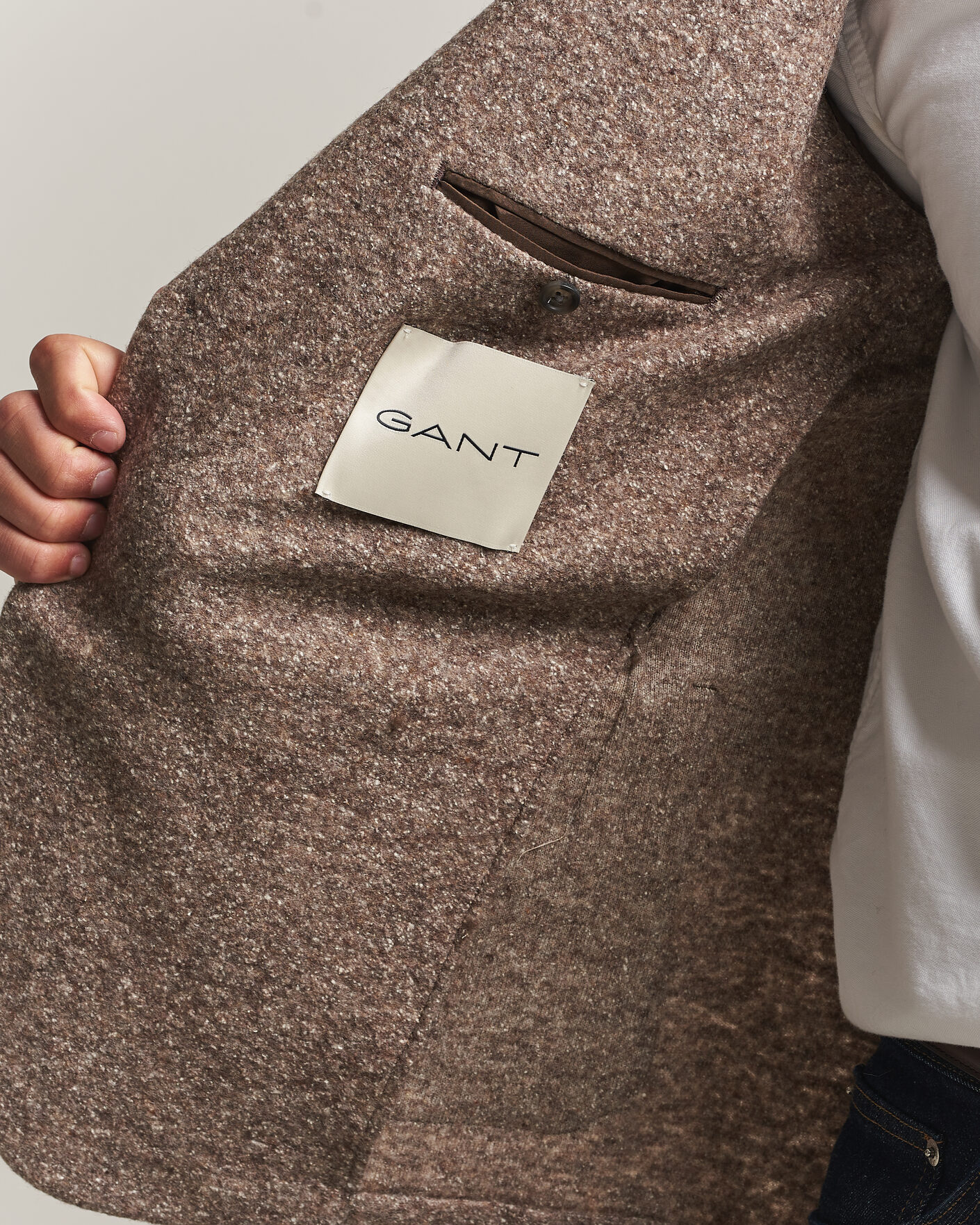 Mies | Pikkutakit | Gant | Wool/Silk Jersey Blazer Clay Beige