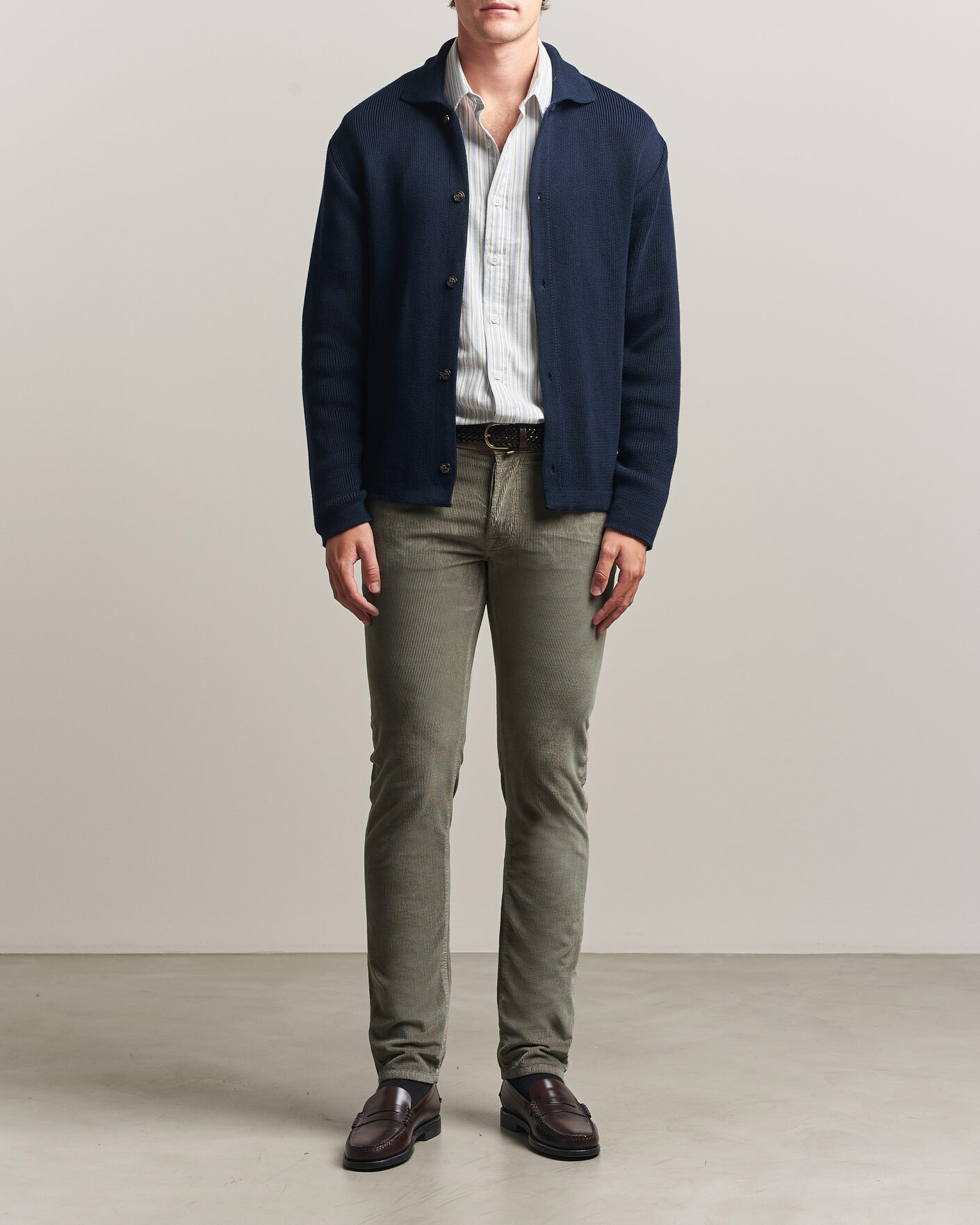 Mies | Housut | Jacob Cohën | Bard 5-Pocket Medium Corduroy Trousers Taupe