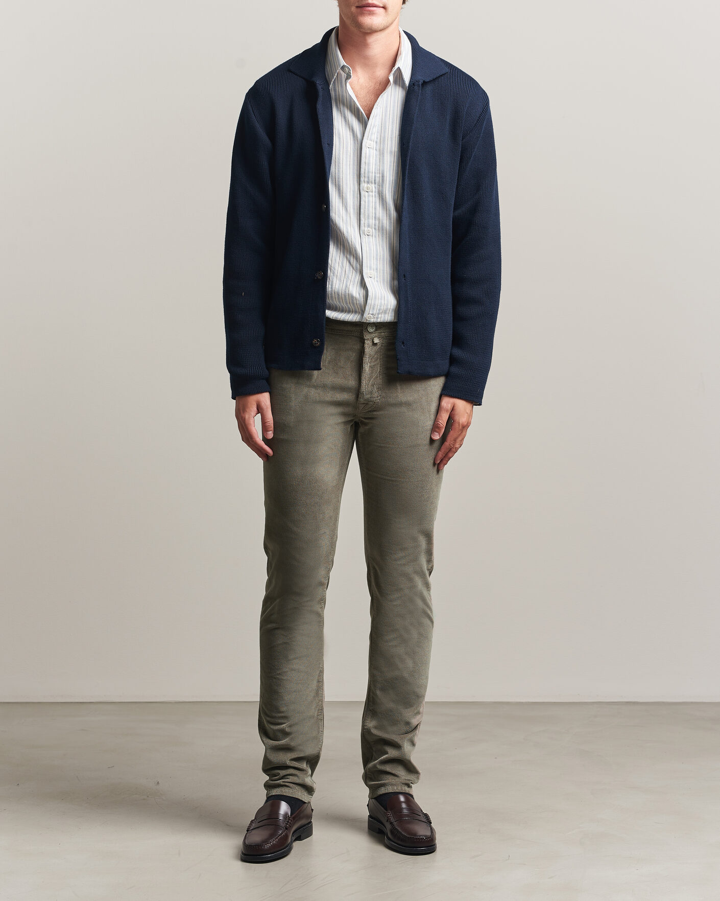 Mies | Housut | Jacob Cohën | Bard 5-Pocket Medium Corduroy Trousers Taupe