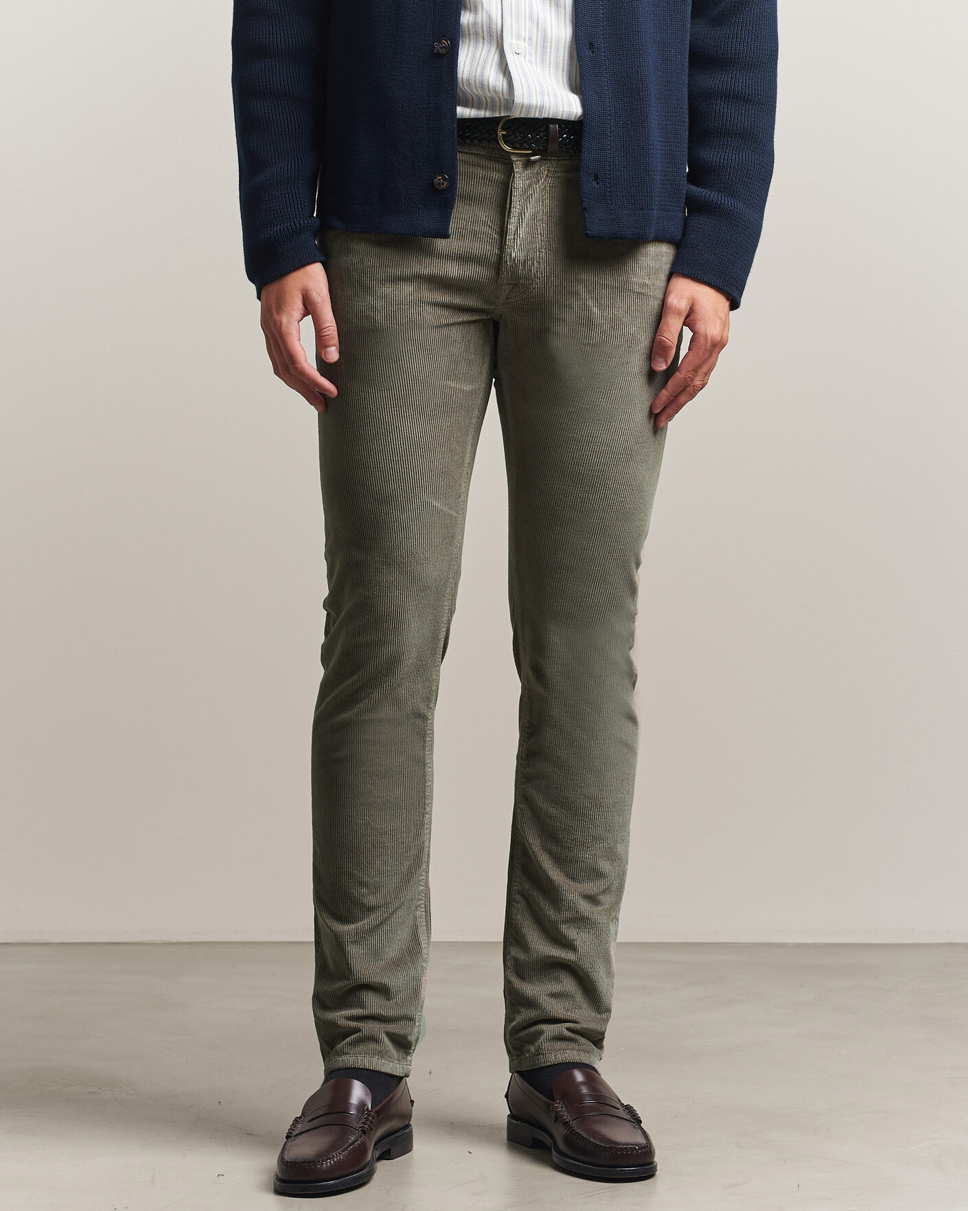 Mies | Housut | Jacob Cohën | Bard 5-Pocket Medium Corduroy Trousers Taupe