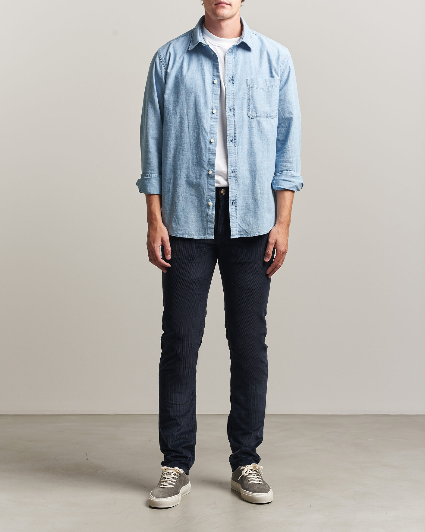 Mies | Housut | Jacob Cohën | Bard 5-Pocket Medium Corduroy Trousers Navy