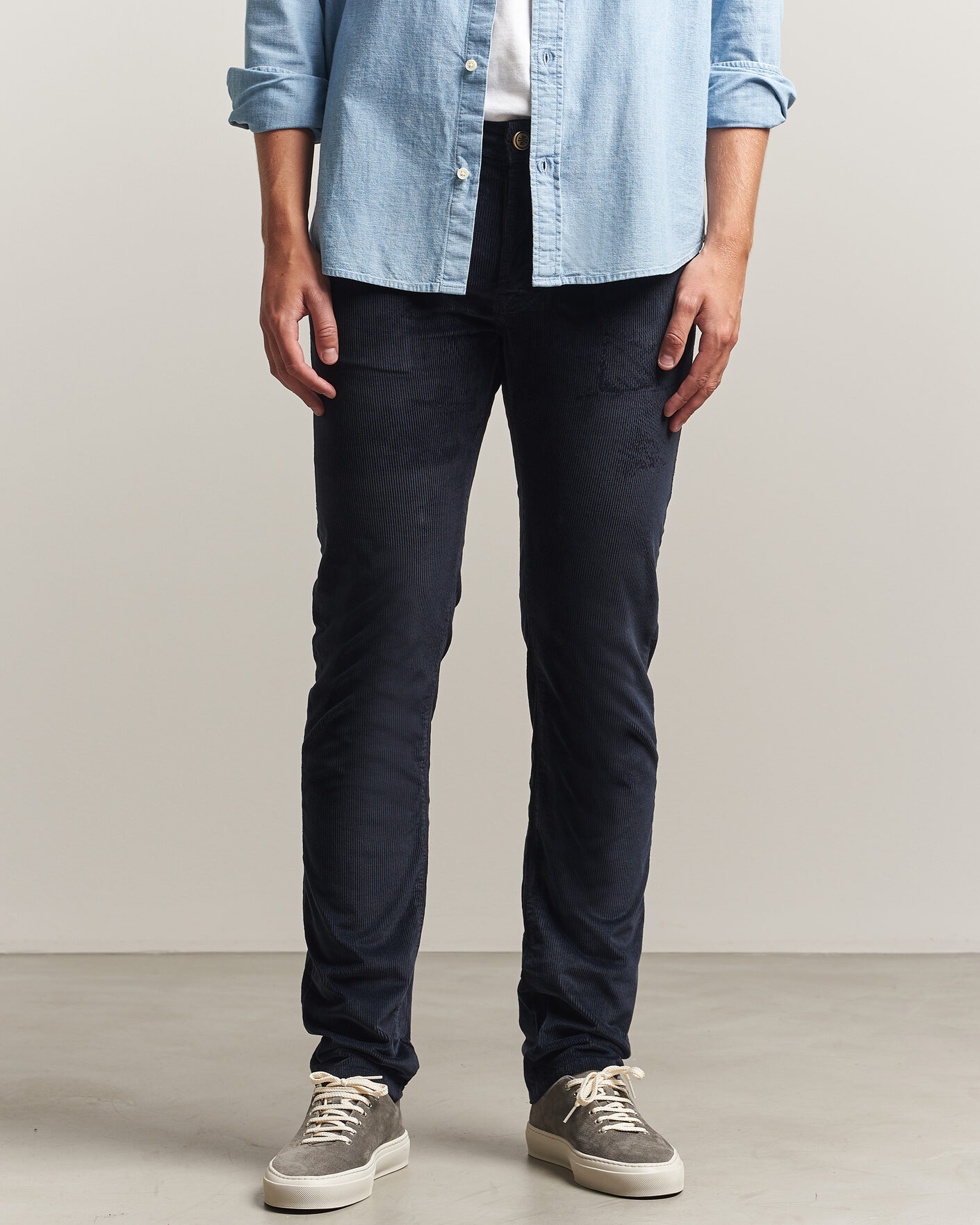 Mies | Housut | Jacob Cohën | Bard 5-Pocket Medium Corduroy Trousers Navy