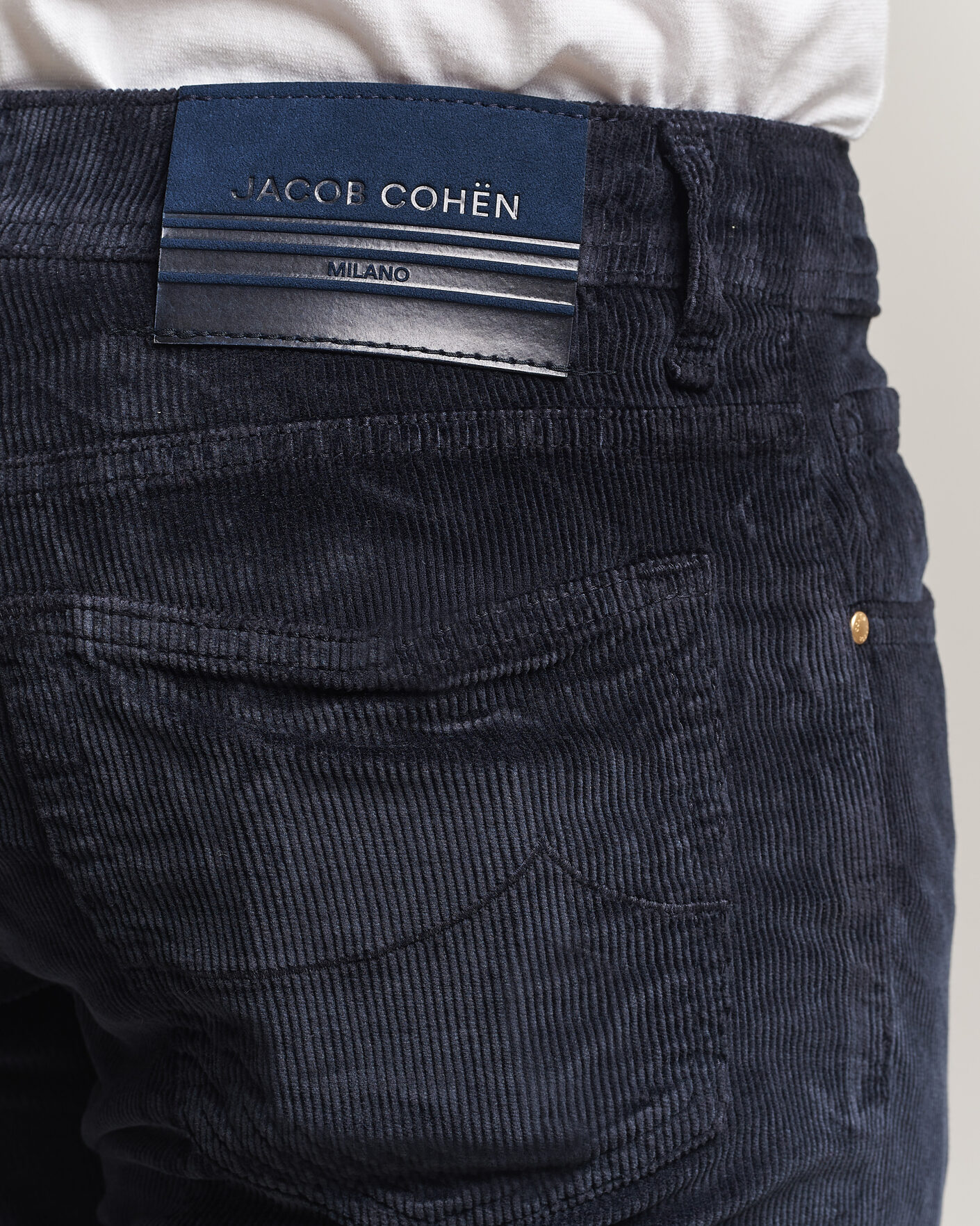 Mies | Housut | Jacob Cohën | Bard 5-Pocket Medium Corduroy Trousers Navy