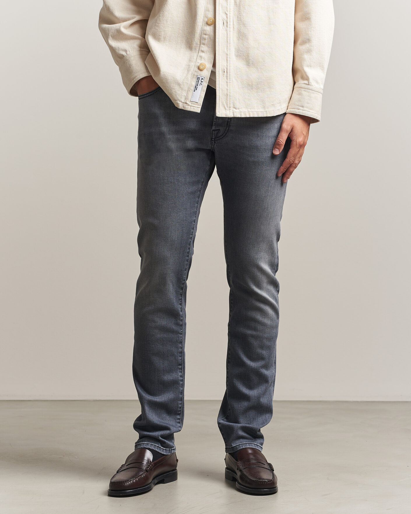 Mies | Farkut | Jacob Cohën | Bard Slim Fit Stretch Jeans Light Grey