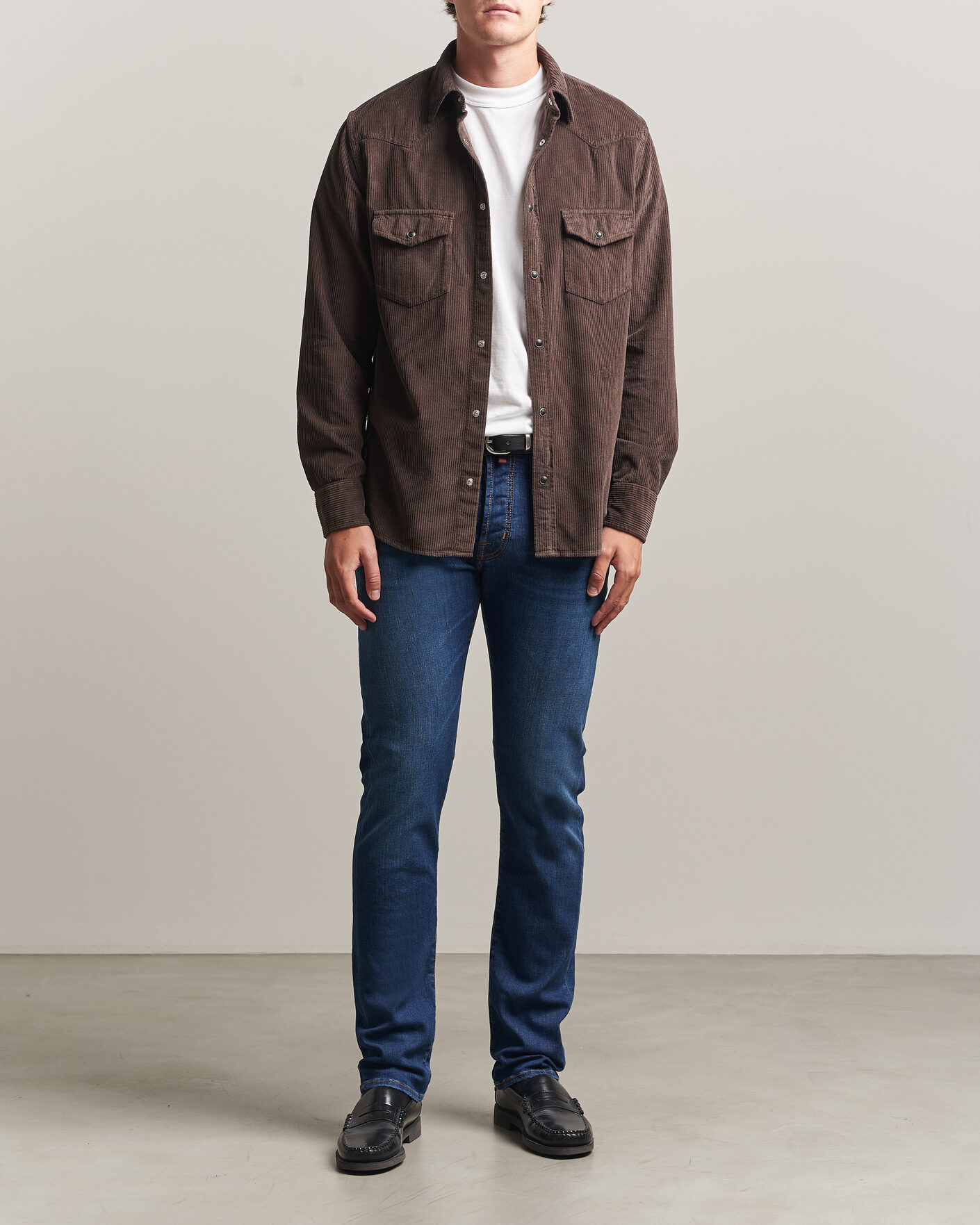 Mies | Farkut | Jacob Cohën | Bard Slim Fit Vintage Wash Stretch Jeans Mid Blue