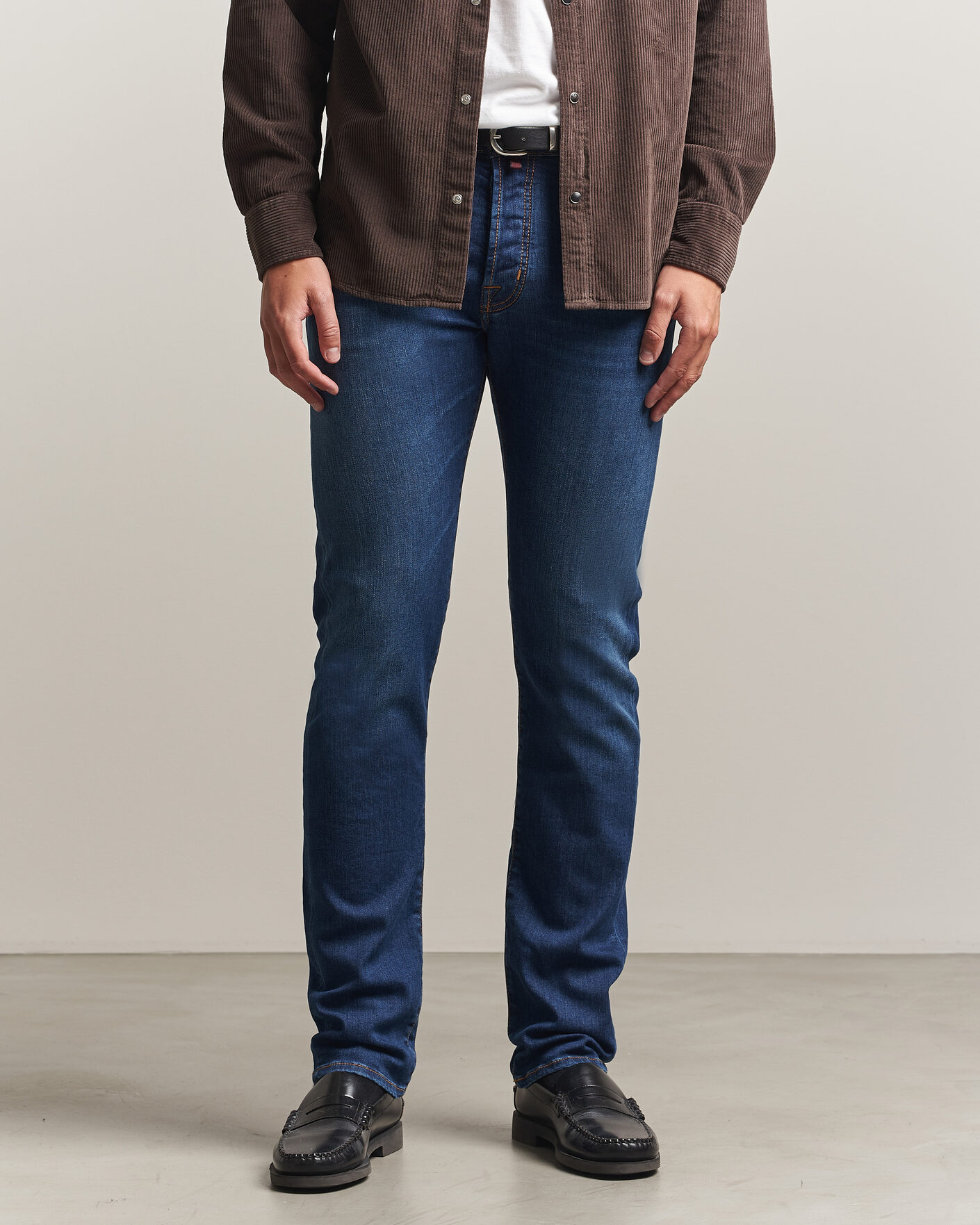 Mies | Farkut | Jacob Cohën | Bard Slim Fit Vintage Wash Stretch Jeans Mid Blue