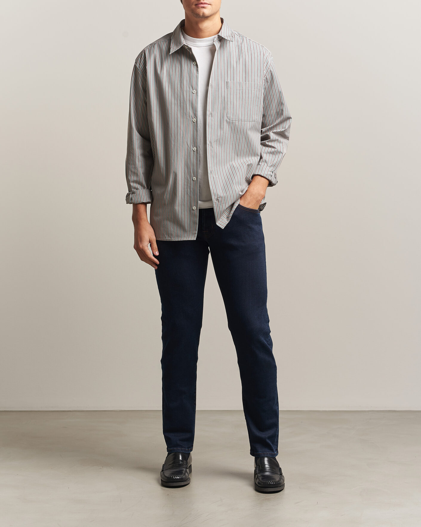 Mies | Farkut | Jacob Cohën | Nick Slim Fit Rinse Wash Stretch Jeans Dark Blue